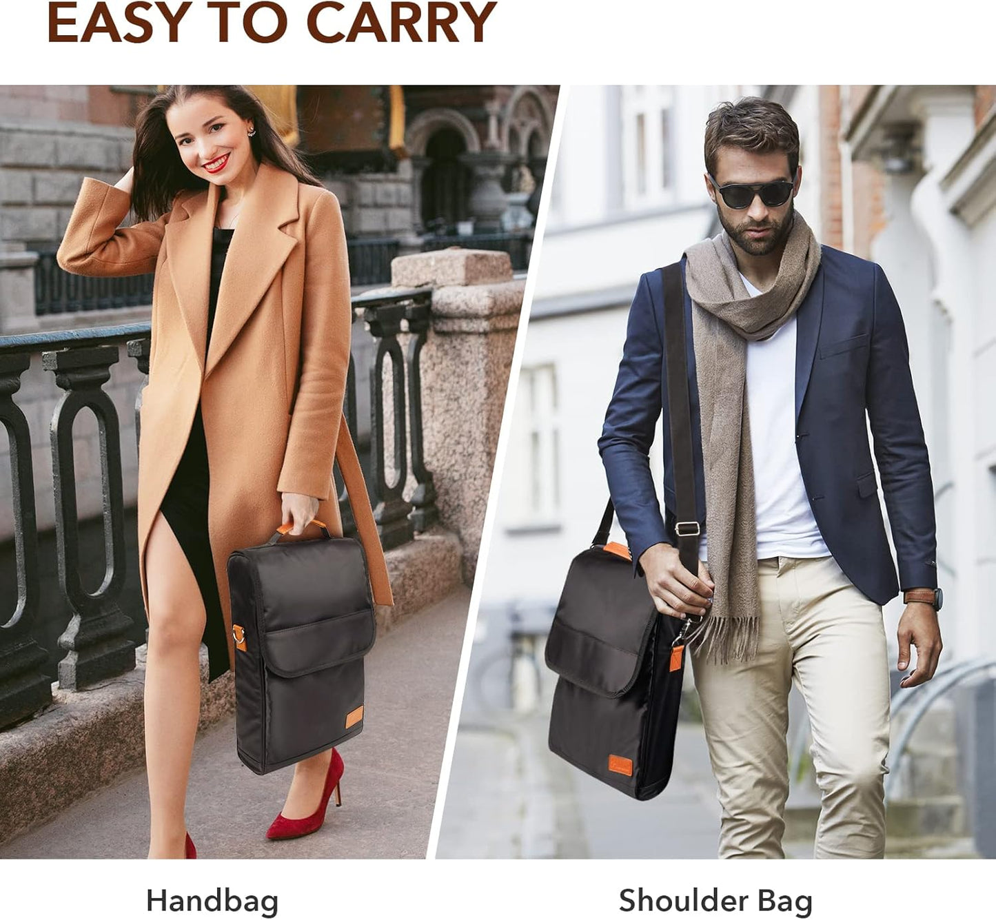 3 Bottle Wine Tote Bag with Wine Tumblers and Wine Opener, Wine Gifts for Women, Portable Wine Carrier Purse with Shoulder Strap for Travel/Picnic/Beach/Pool/Events/Hiking, Black