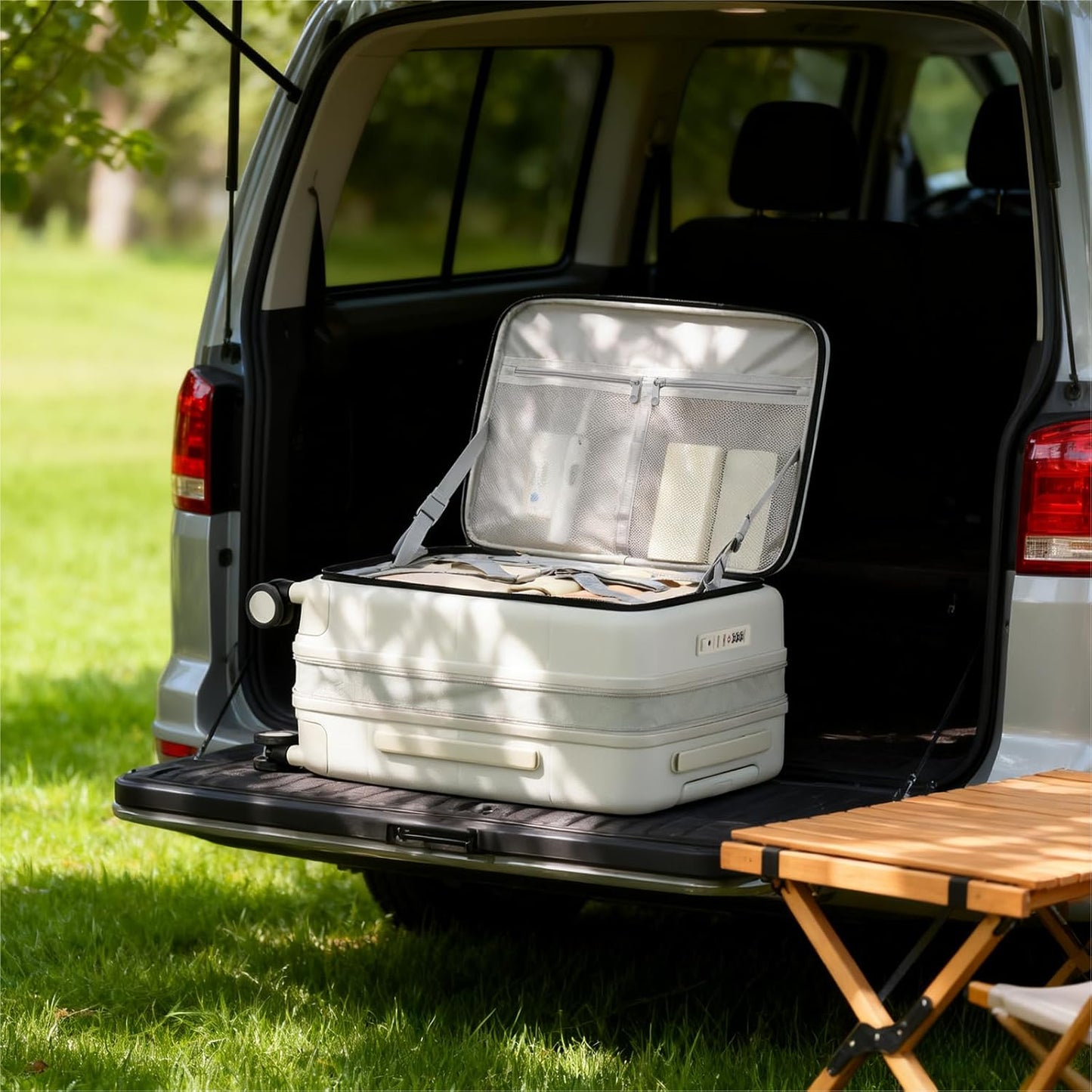 Hanke Hardside Expandable Carry On Luggage, 20 Inch Top Opening Trunk Luggages with Spinner Wheels, All-PC Hard Shell Carry-On Suitcase, Lightweight & TSA Airline Approved (Smoke White, 46L)