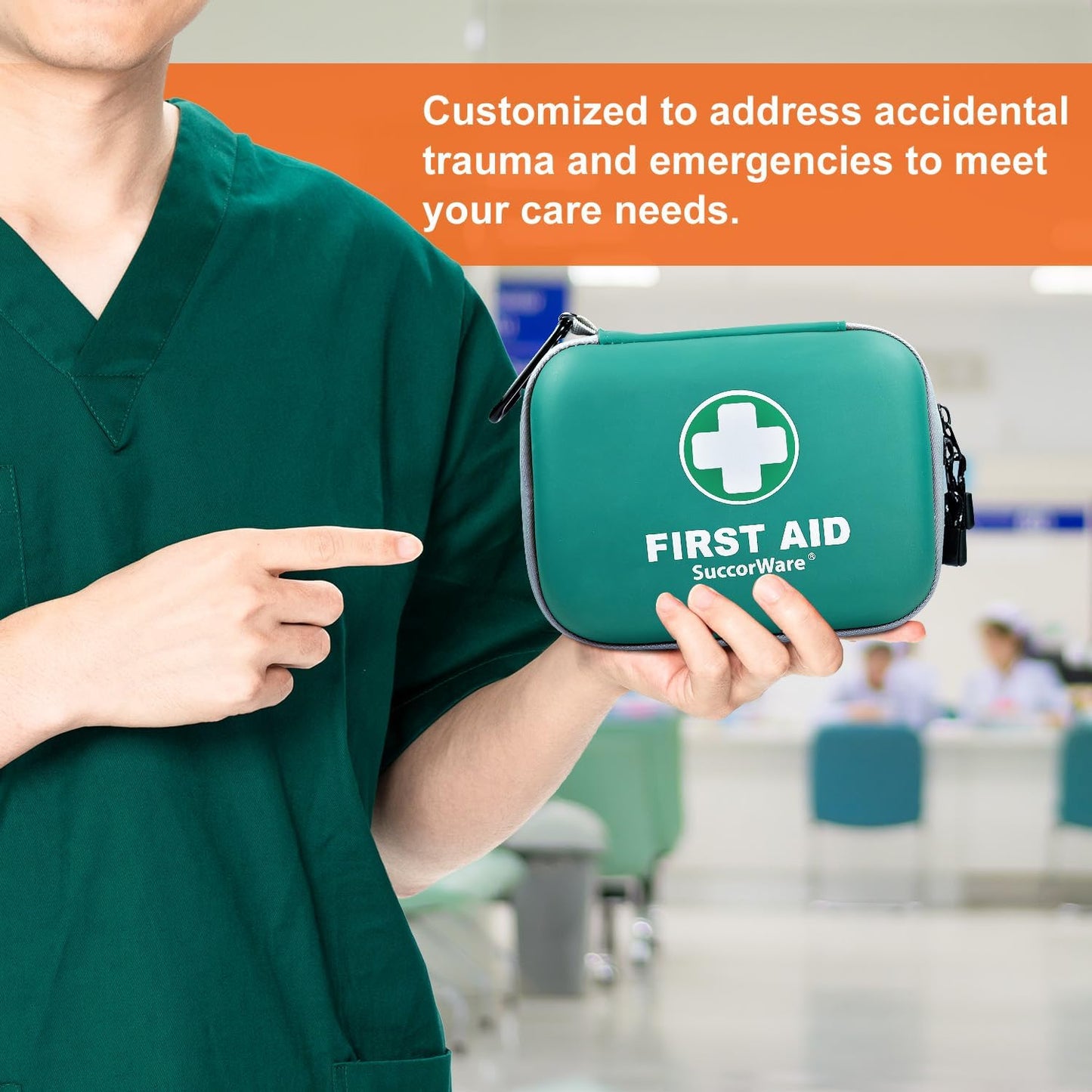 150 Pieces Mini First Aid Kit - Small Medical Kit with Hard Shell - Emergency First Aid Kit for Car, Travel, Home, Outdoor, Office, Camping, Hiking (Green)