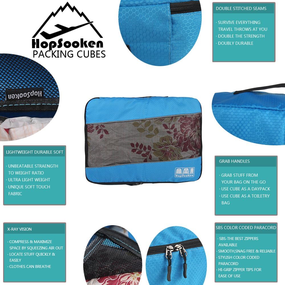 5 Set Packing Cubes for Travel Large Suitcase Luggage Organizer Bags Travel Accessories Vacation 4 Cubes 1 Laundry Pouch Bag