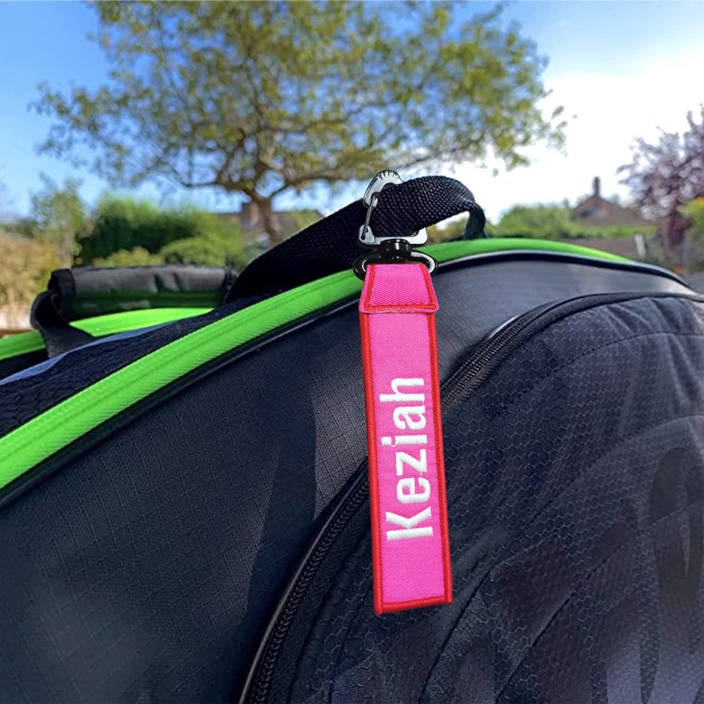 Custom Luggage Tags, Custom Personalized Luggage tag Name, Embroidery Key Ring Accessories for Car, Luggage, Crate,Gear