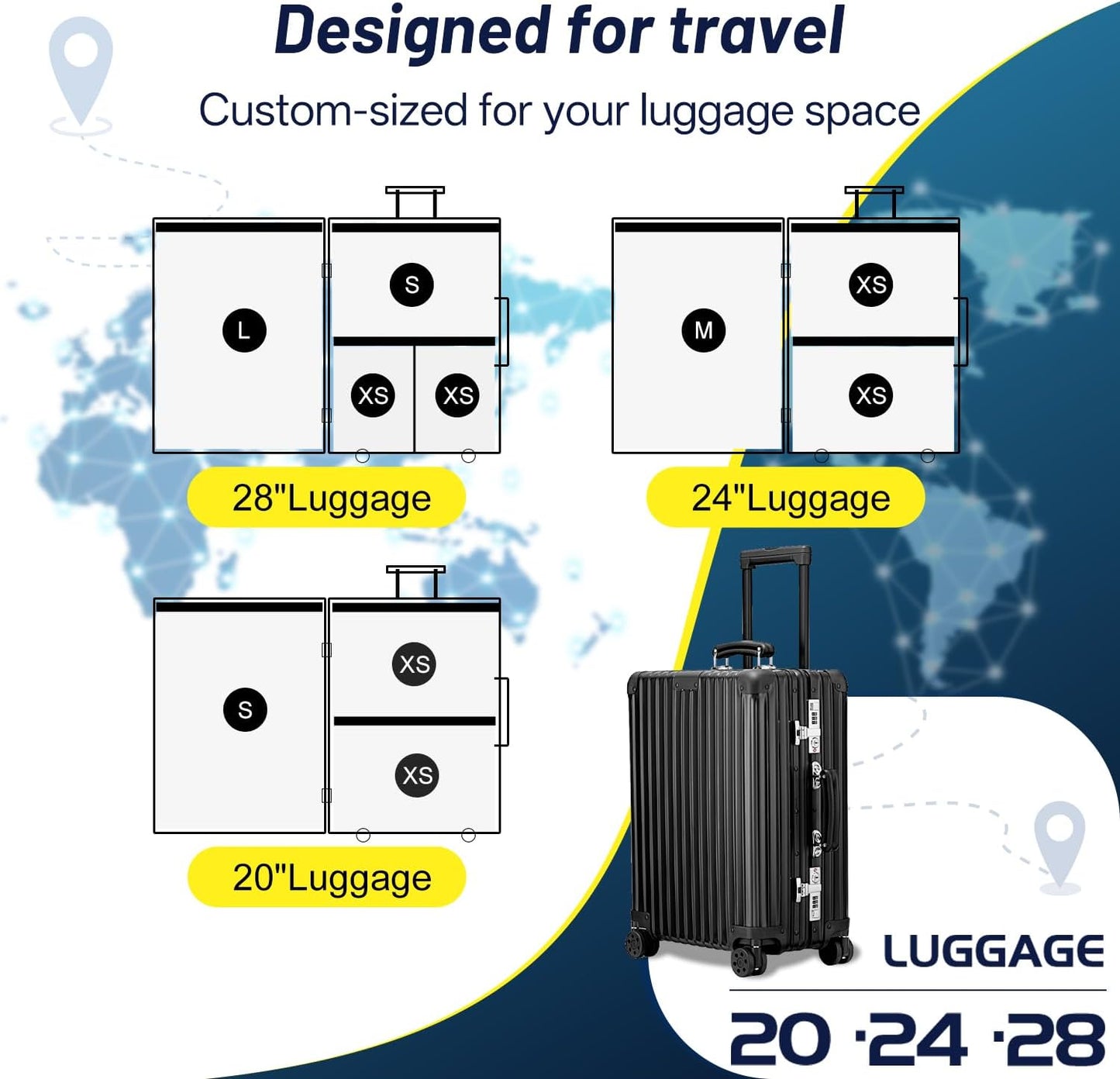 Travel Vacuum Bags for Luggage with Hand Pump,Vacuum Seal Bags for Clothing,Packing Cubes Compression,Cruise Ship and Travel Essentials(Combo 12 Pack)