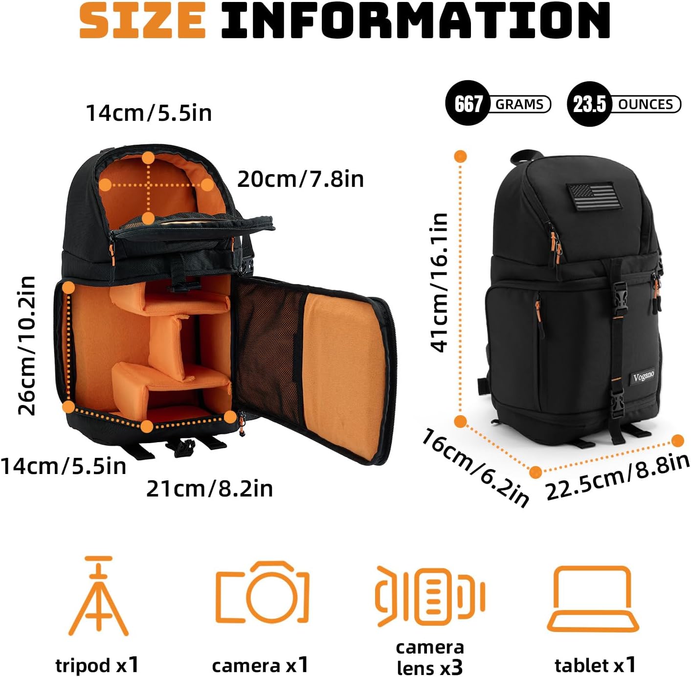 Camera Sling Bag for Photographers - Waterproof Single-Shoulder Camera Case with Adjustable Dividers, Rain Cover & Side Tripod Pocket