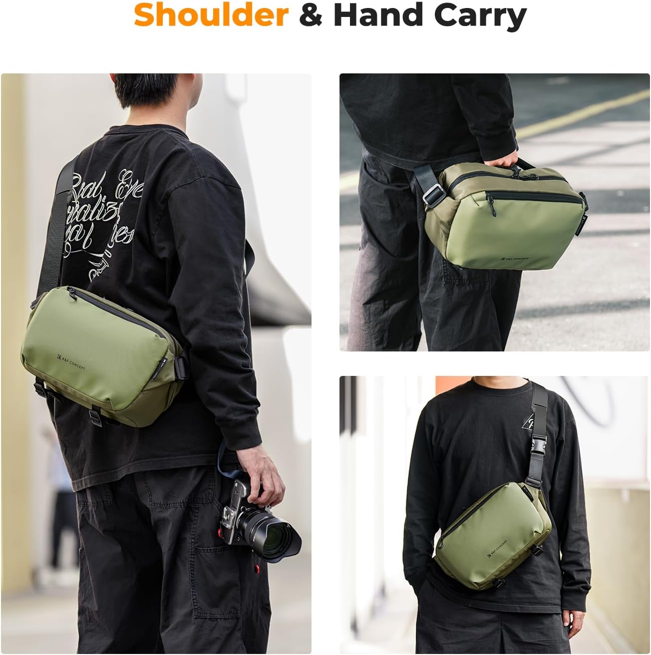 K&F Concept 2 in 1 Sling Bag Everyday Shoulder Bag & Multifunction Photography Crossbody Camera DSLR Backpack Portable Bag