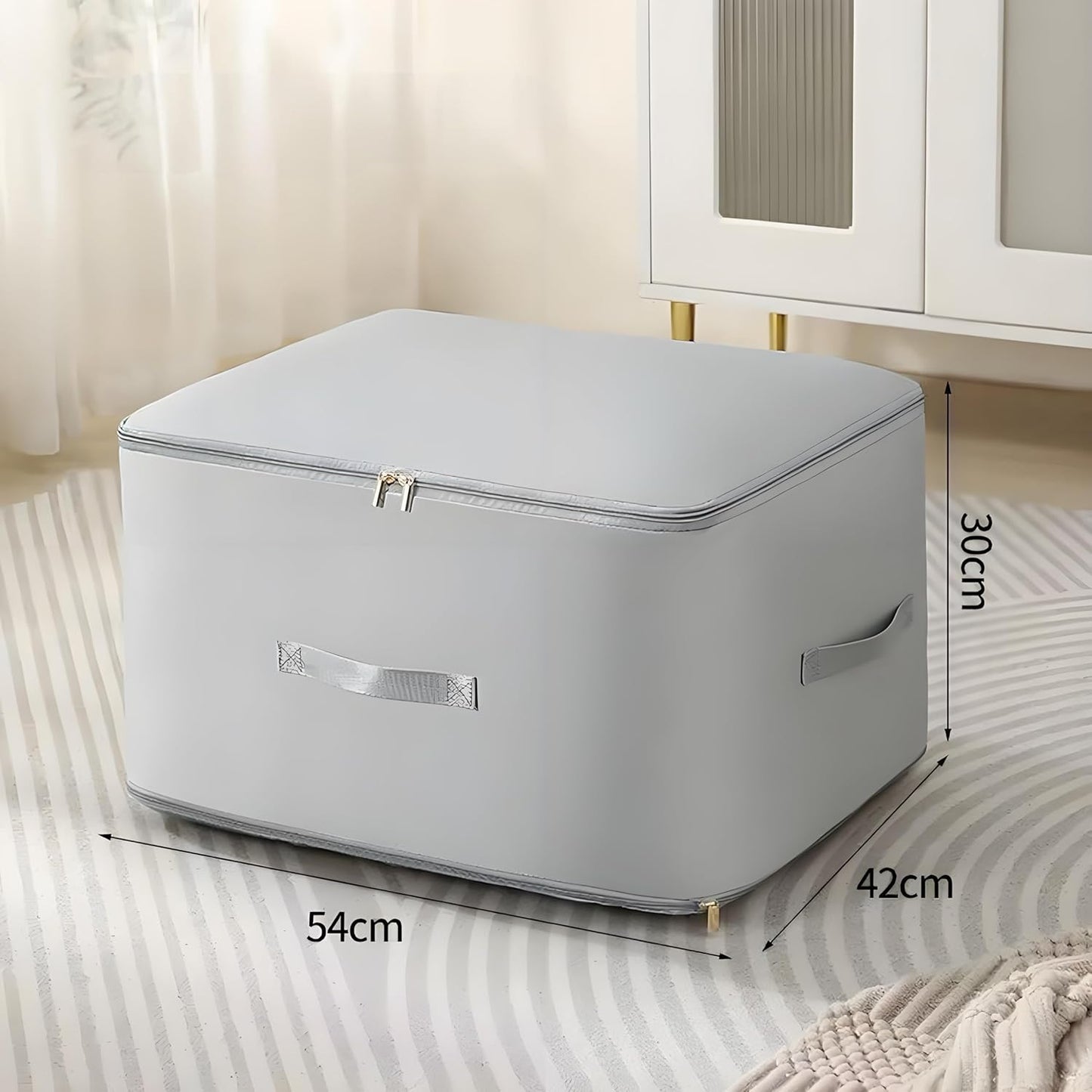 Ultra Space Saving Self Compression Organizer, 2025 New Large Capacity Storage Bag, Self Compression Heavy Duty Organizer for Comforters Blanket Bedding Duvet (Gray, Thin Version, X-Large, 21x17x24in)