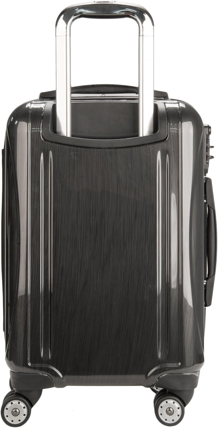 DELSEY PARIS Helium Aero Hardside Expandable Luggage with Spinner Wheels, Brushed Charcoal, Carry-On 19 Inch