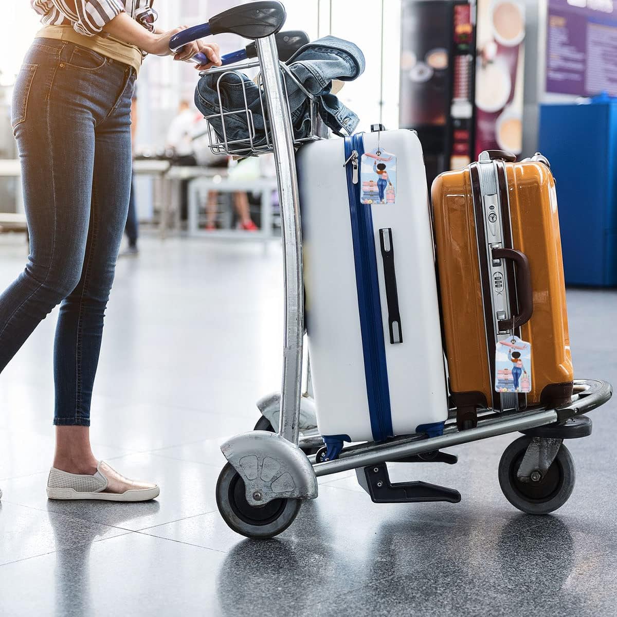 2 Pack Travel Luggage Tags for Suitcases Women Men Kids, Bag Tags for Leather Luggage with Waterproof Suitcase Tags Privacy Cover Name ID Label Steel Loop for Travel Bag Suitcase (Travel)