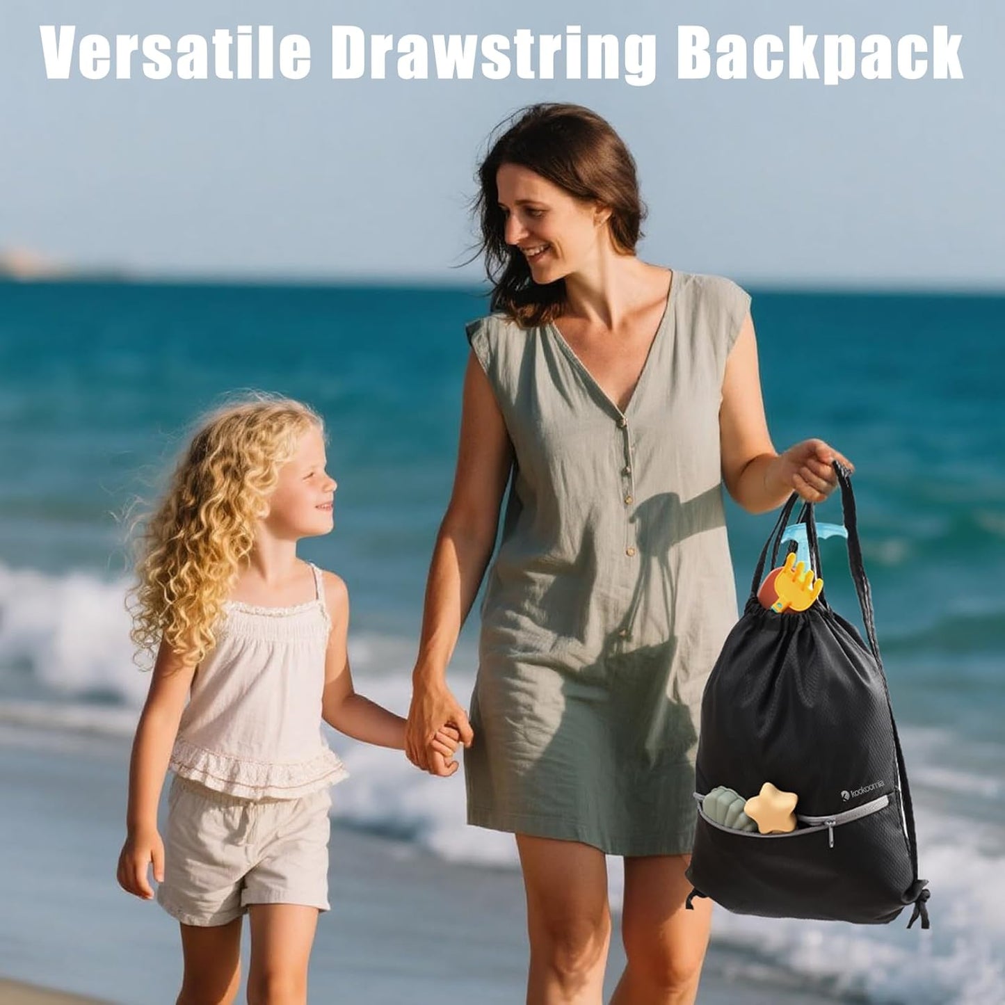 6 Set Compression Packing Cubes for Travel, Bonus Versatile Drawstring Backpack, Lightweight Luggage Organizer Bags, Sturdy Travel Accessories for Suitcase, Black