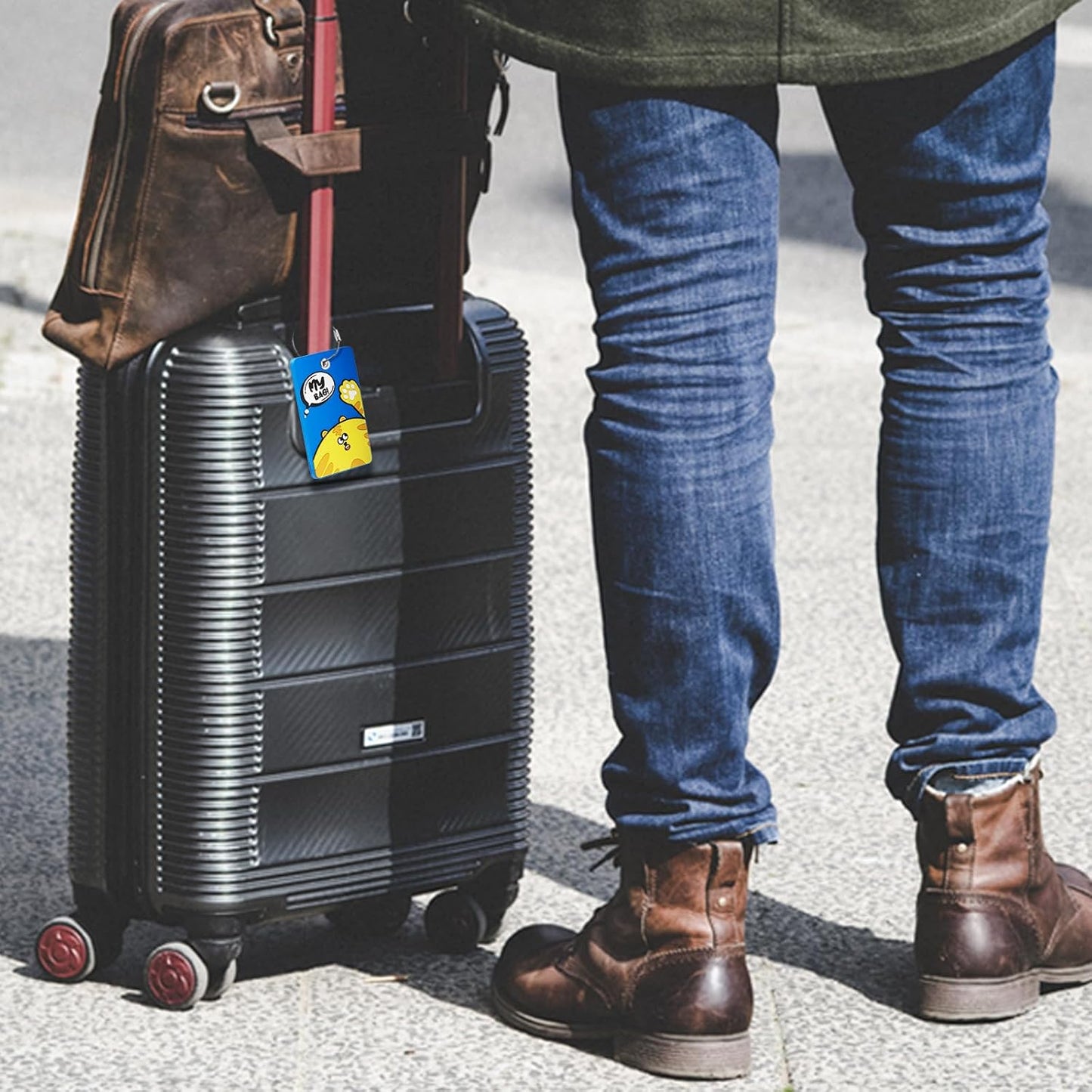 2PCS 2303 Bright Silicone Luggage tag (Dark blue)