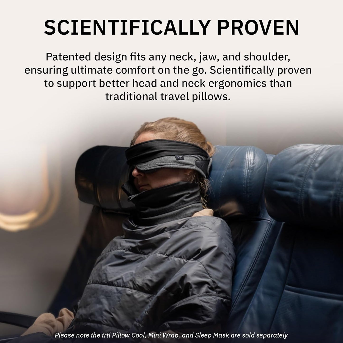 trtl Pillow - Scientifically Proven Super Soft Neck Support Travel Pillow - Machine Washable - Black