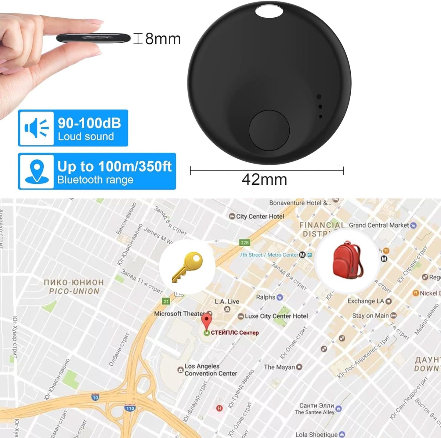 Air Tracker Tags-2Pack Smart Bluetooth Tracker,Smart Tag Item Finders with Find My(iOS Only) App,Smart Tag Locator Tracking Device,Keys Finder and Item Locator,for Luggage,Satchel,Backpack,Pets