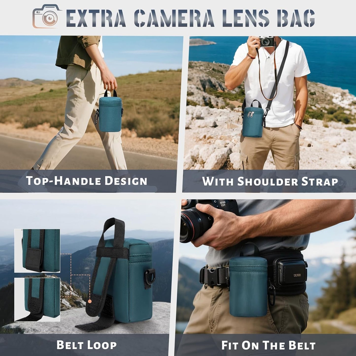 RAINSMORE Camera Backpack Hard Shell for DSLR/SLR Waterproof Camera Bag with Laptop Compartment 15.6 Inch Professional Camera Case with Rain Cover Photography Backpack Bag with Camera Lens Case Green