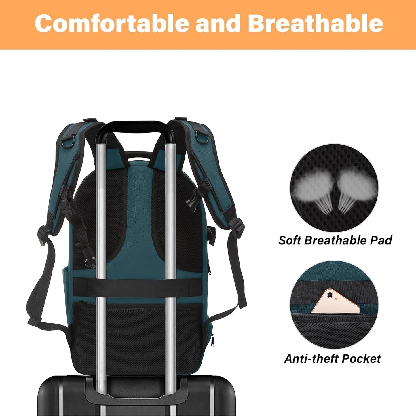 MOSISO Camera Backpack, DSLR/SLR/Mirrorless Photography Camera Bag Waterproof Artistic Geometric Hardshell Case with Tripod Holder&15-16 inch Laptop Compartment for Canon/Nikon/Sony, Teal Green