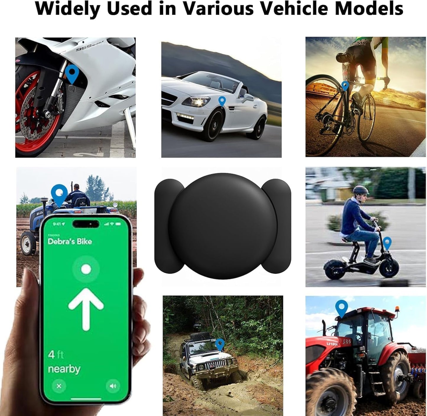 No Subscription Vehicle GPS Tracker,Portable Car GPS Tracker Work with Apple Find My(iOS Only,Mini Magnetic GPS Device Full Coverage Pinpoint Vehicle Location Elderly Children Pets (Black,1PCS)