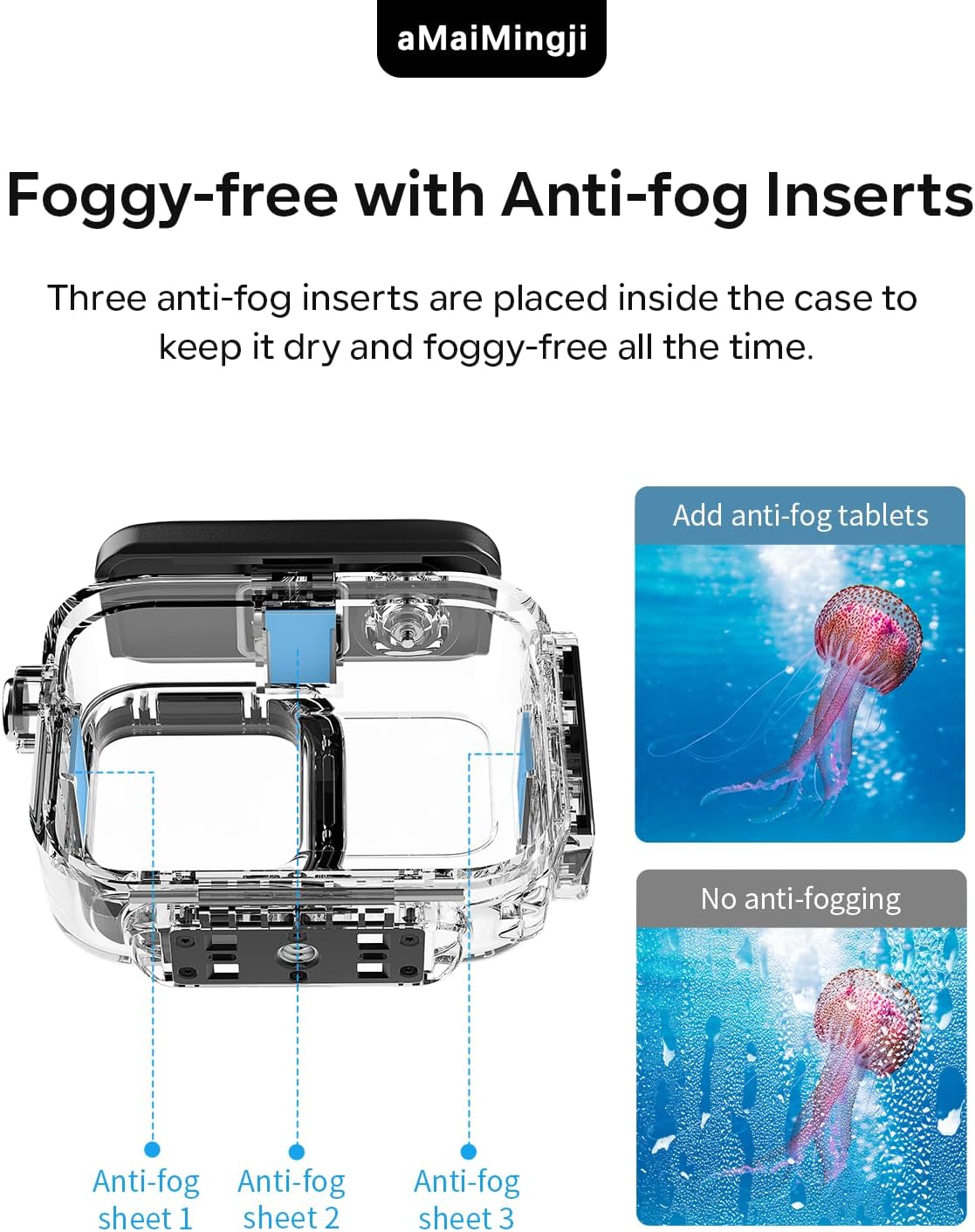 Underwater Dive Case for Insta360 Ace Pro/Ace, 60M/196FT Waterproof Case, Protective Diving Water Housing Cover Shell for Insta360 Ace Pro Action Camera, for Insta360 Ace Pro Accessories