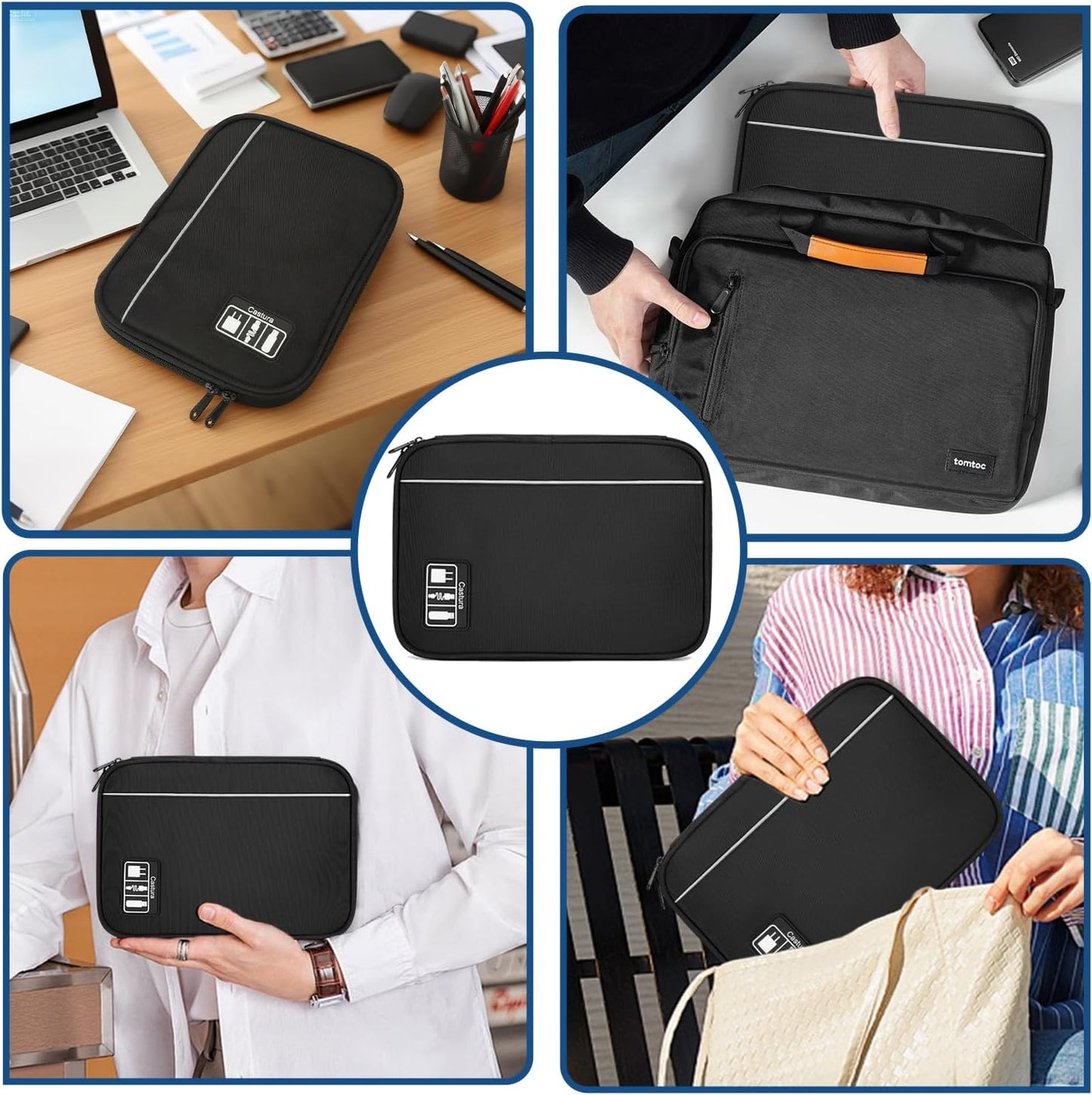 Electronic Organizer Travel Case, All-in-One Portable Cable Organizer Bag for Storage, Cord Organizer Tech Accessories for Cables, Chargers, Power Bank, Flash Drive,SD Card