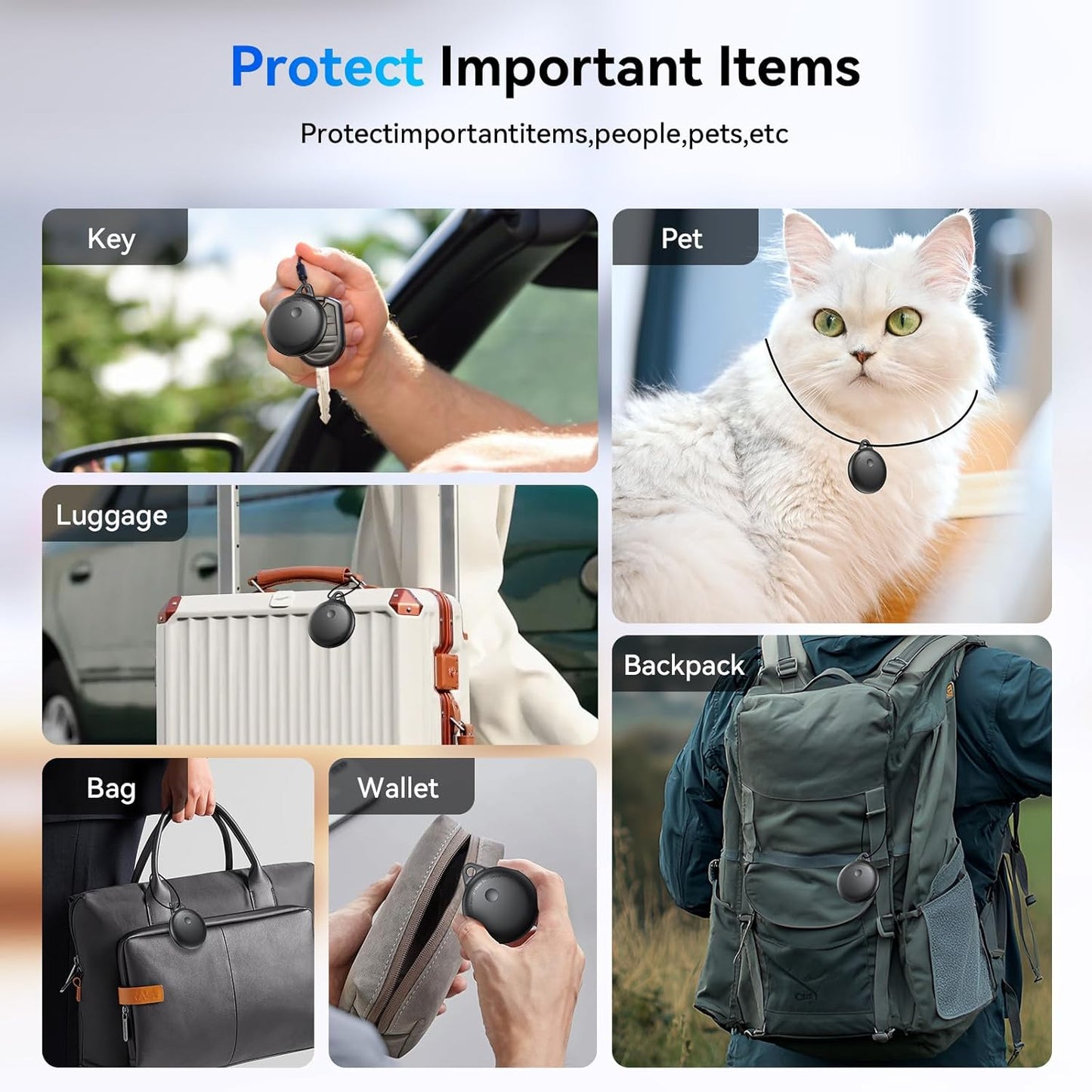 Tags-4 Pack, Smart Bluetooth Tracker Work with Apple Find My, Key Finders and Find My Tracker, Game Changer Waterproof Smart Tag with Key Ring GPS Tracker Tag for Keys/Luggage/Wallet/Pets etc