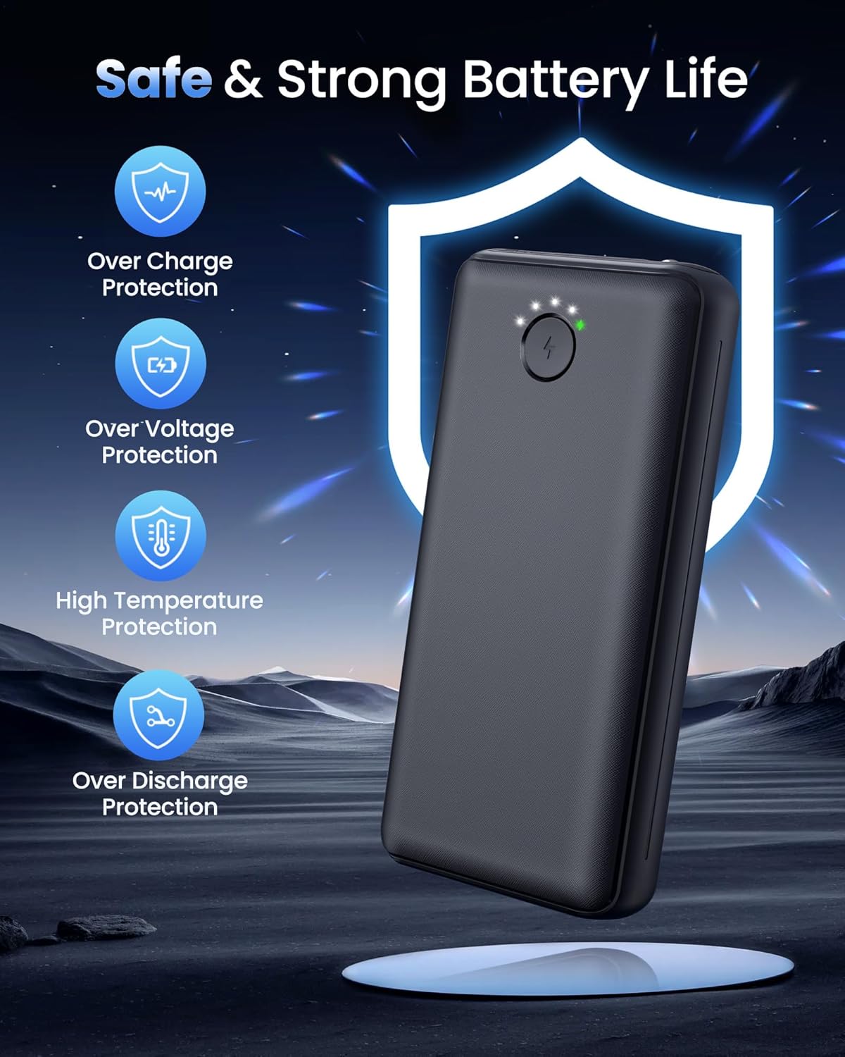 Portable Charger Power Bank 40000mah, USB C Fast Charging 22.5W External Battery Pack Phone Charger Quick Charge with 3 Outputs & 2 Inputs for iPhone 16/15 Samsung Android Camping Travel Essentials