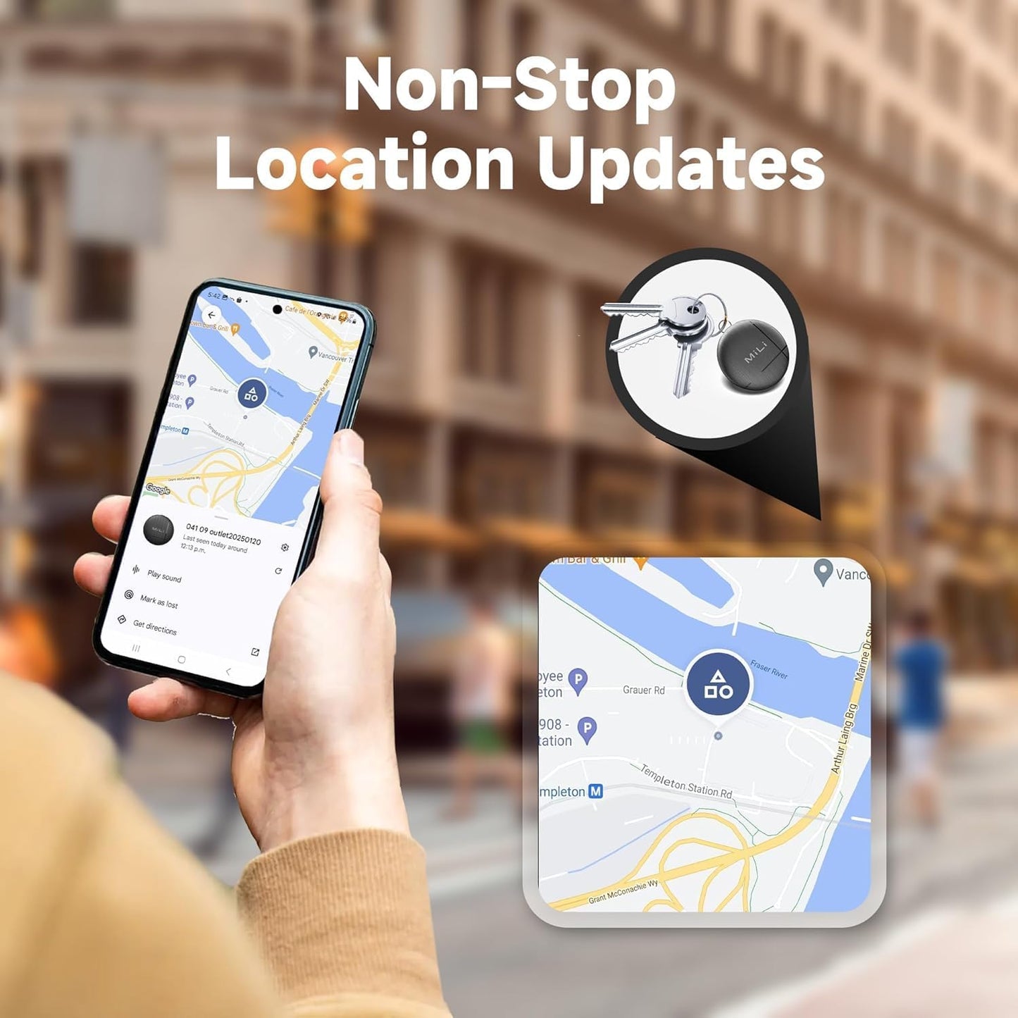 LiTag - Bluetooth Tracker for Android Phones. Google Certified Item Locator. Smart Tracking Tag for Google Find My Device (Find Hub) App. Finder for Keys, Luggage, Suitcase, Backpack, Purse (1 Pack)