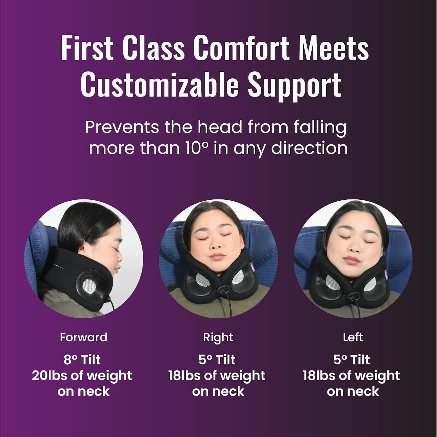 Cabeau Travel Pillow for Long Flights – Evolution X - Memory Foam Neck Support - Comfort On-The-Go for Airplane, Train, and Car (Amethyst)