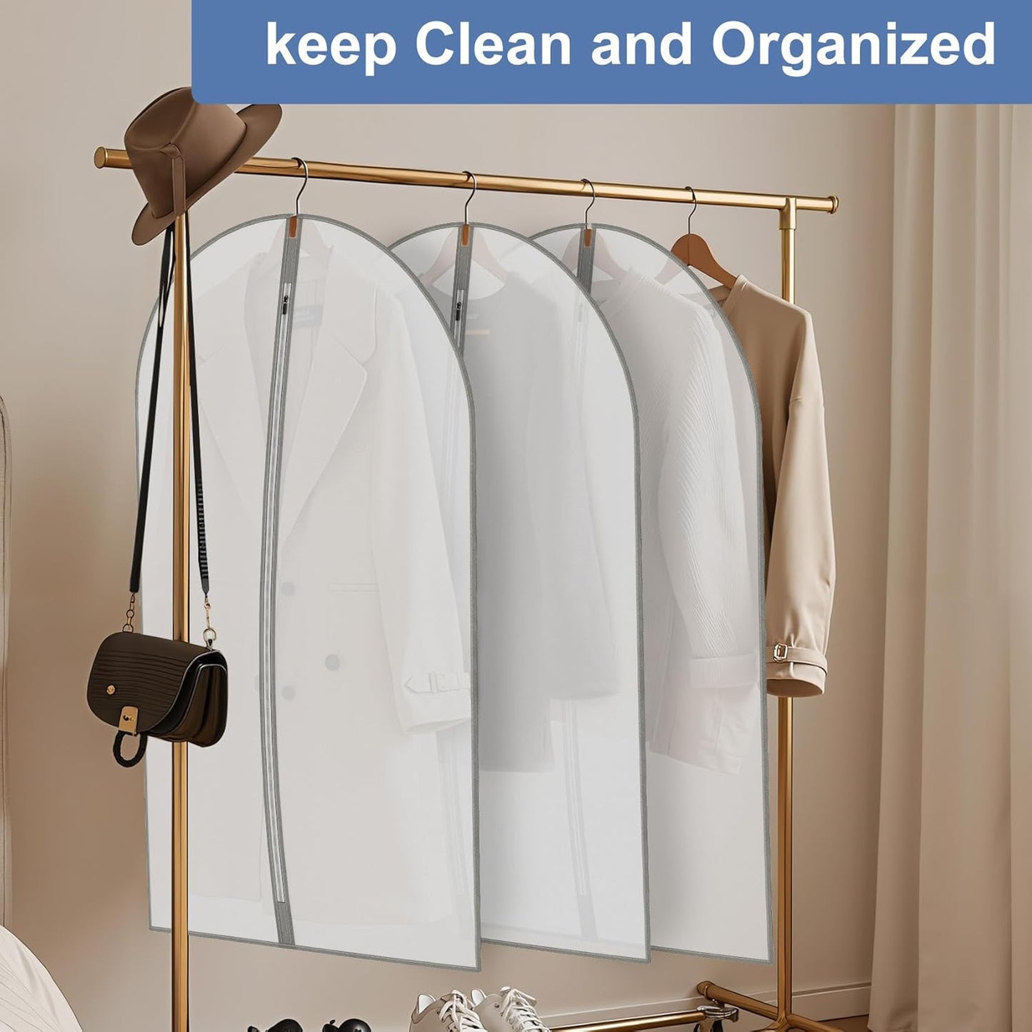 Vacuum Storage Bags, Compression Space Saver Vacuum Seal Bags for Clothing Travel Luggage Comforters Blankets Pillows Bedding (Clear, 6 Pack)