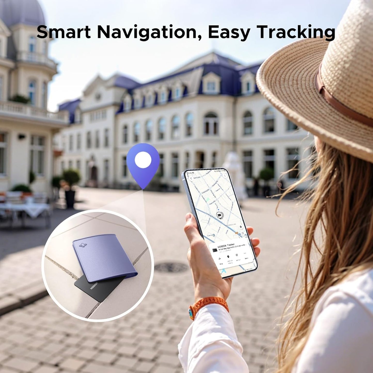 UGREEN FineTrack Slim S Bluetooth Tracker Tags Work with Samsung SmartThings APP (Samsung Only), 1.7mm Ultra-Slim Wallet Card Finder, Rechargeable IP68 Waterproof Tracker Card for Wallet, Key, Luggage