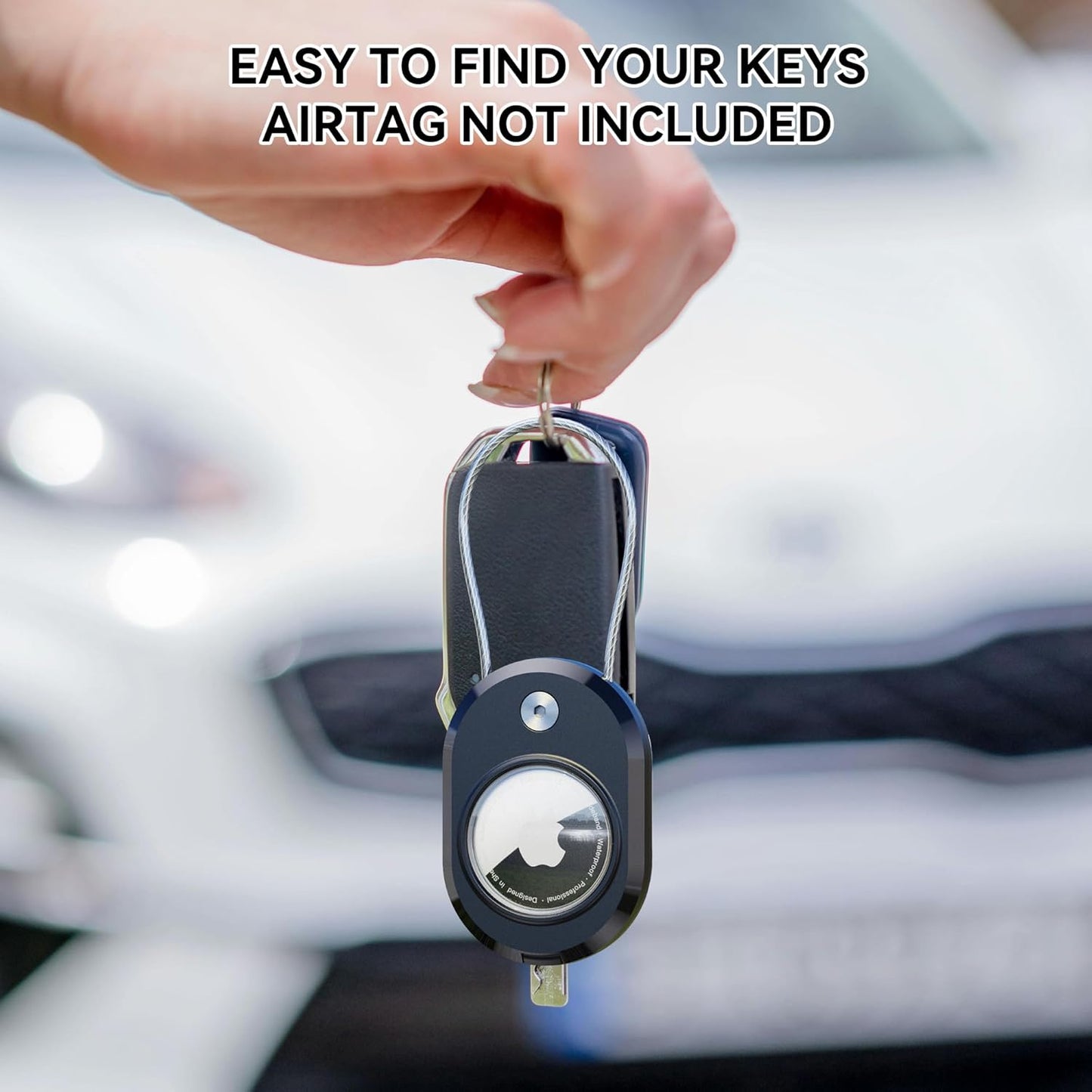 DDJ 2-Pack Luggage Tag Case for Apple Air Tracker Tag & Moto Tag with Wire Cable Lock, Waterproof,Anti-Lost Air Tags Holder with Name ID Cards for Travel, Luggage, Keys, Backpacks, Dog, Pets, Bags