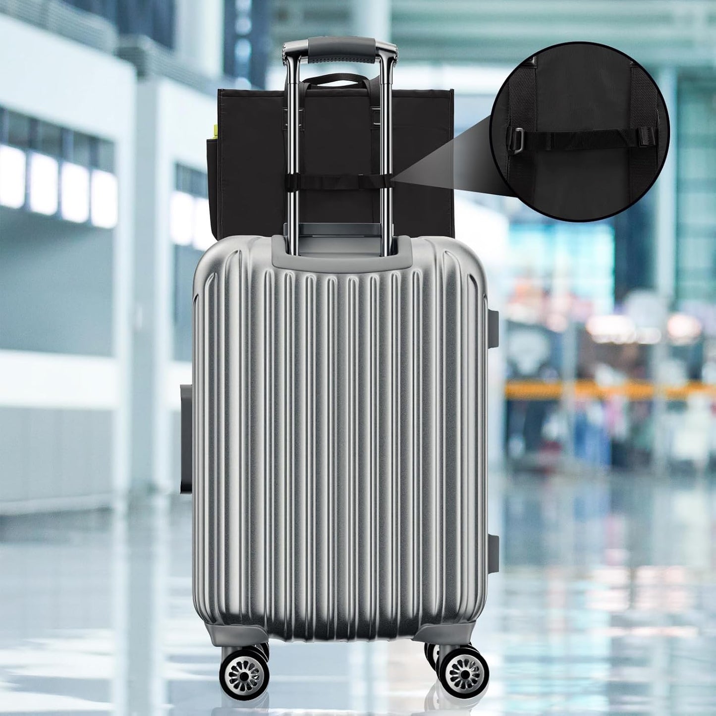 Closeable Tote Bag with 12 Pockets,Thick Bottom Support & Adjustable Strap,Water-Resistant