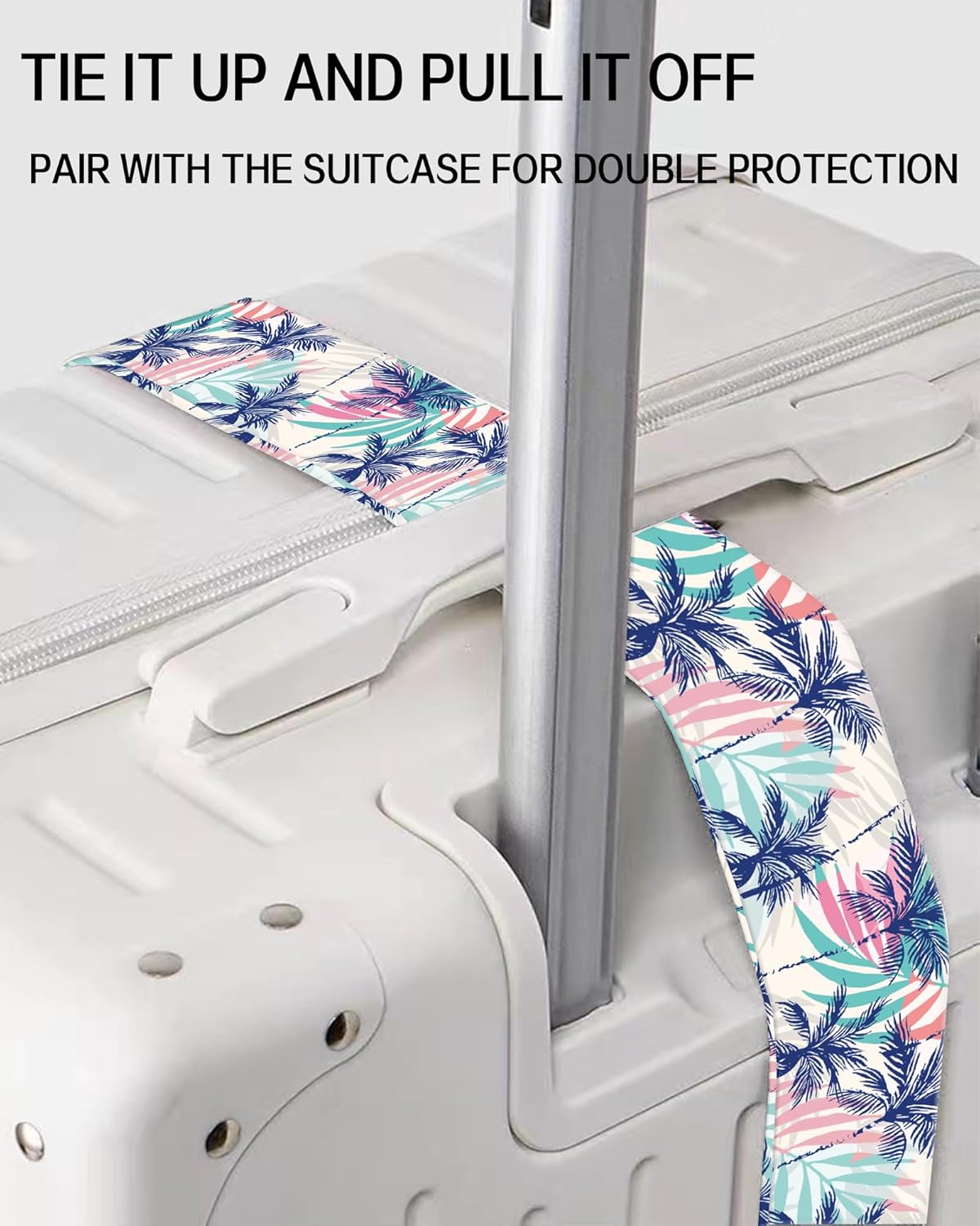 Luggage Straps for Suitcases, Adjustable Travel Belt, Durable Wide Luggage Strap, Cute Suitcase Strap Identifiers with Buckle, Bag Straps for Luggage, Cute Boho Leaf