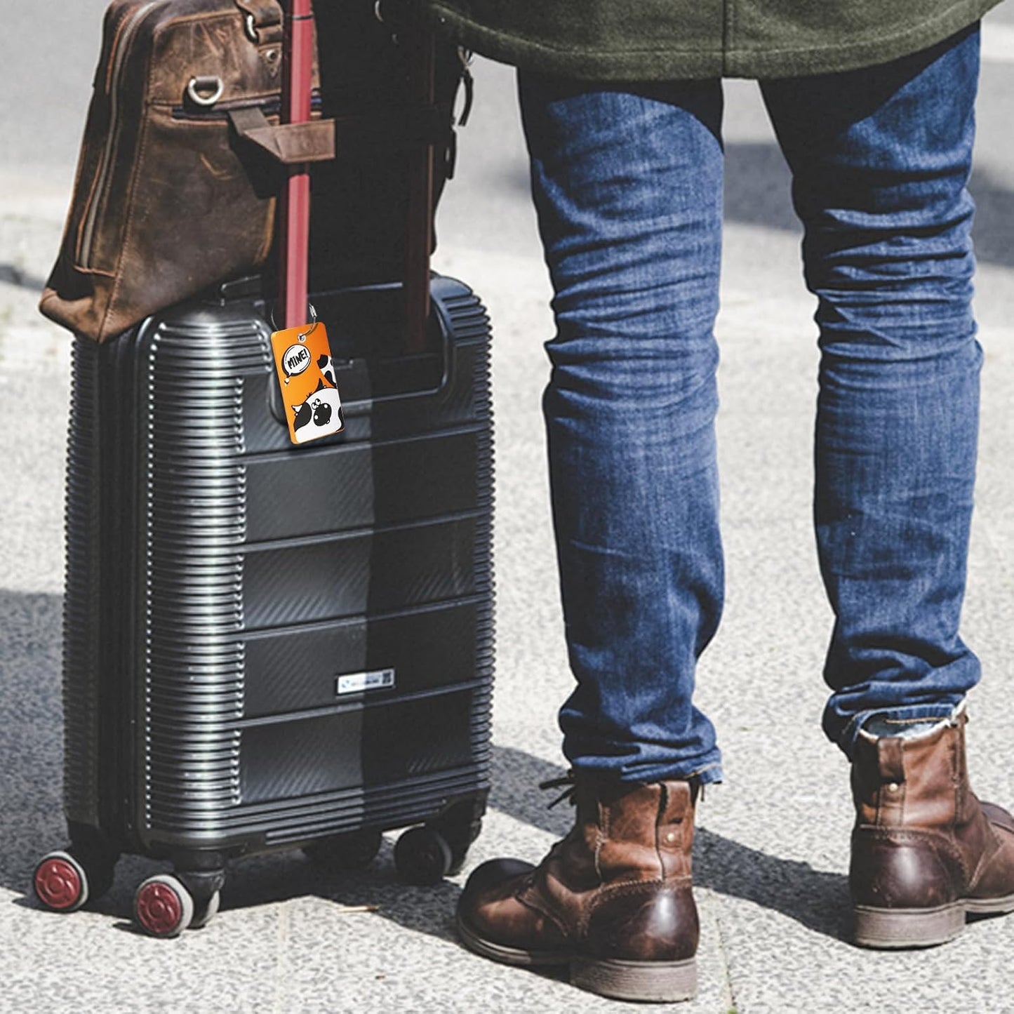 2PCS 2303 Bright Silicone Luggage tag (Orange)