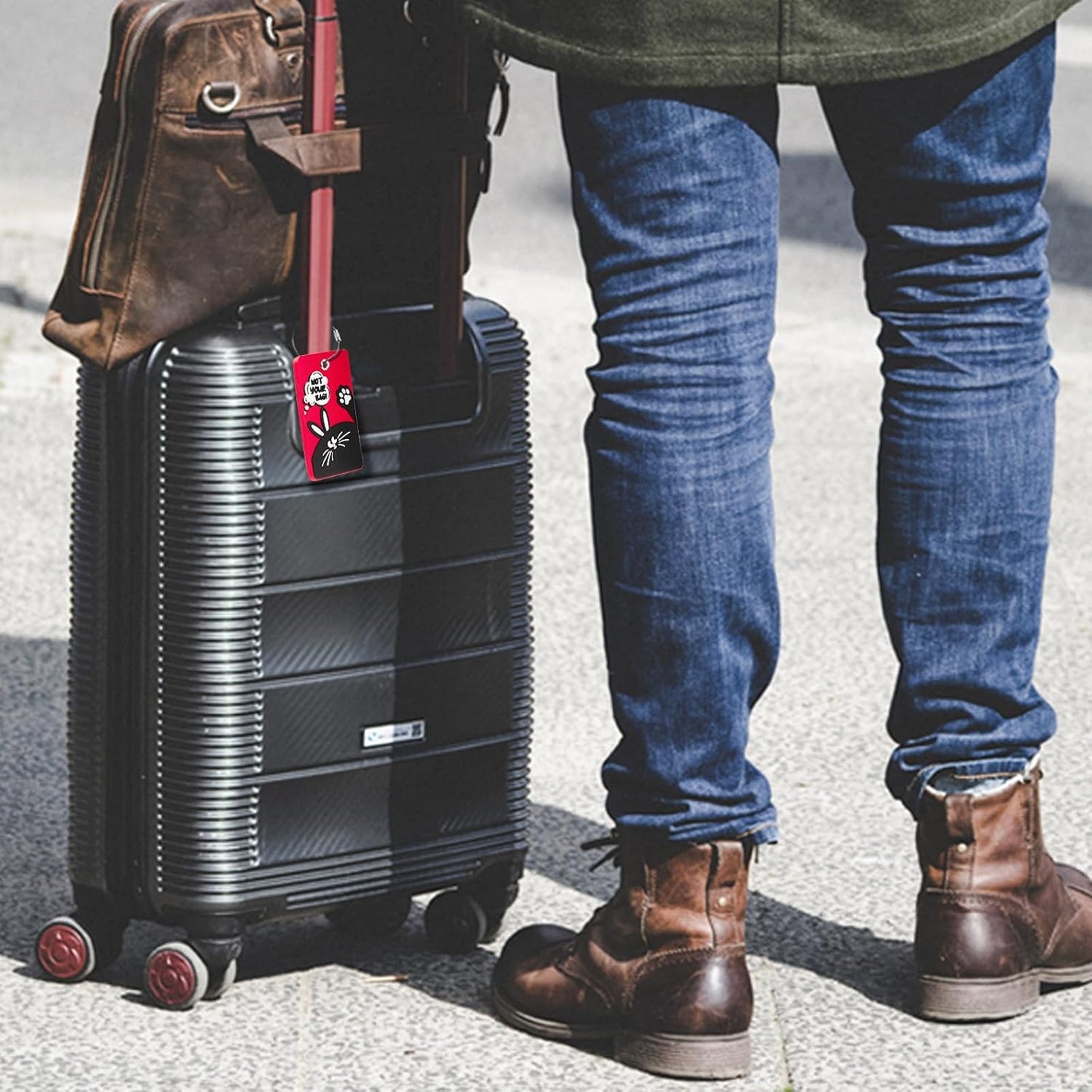 2PCS 2303 Bright Silicone Luggage tag (Red)