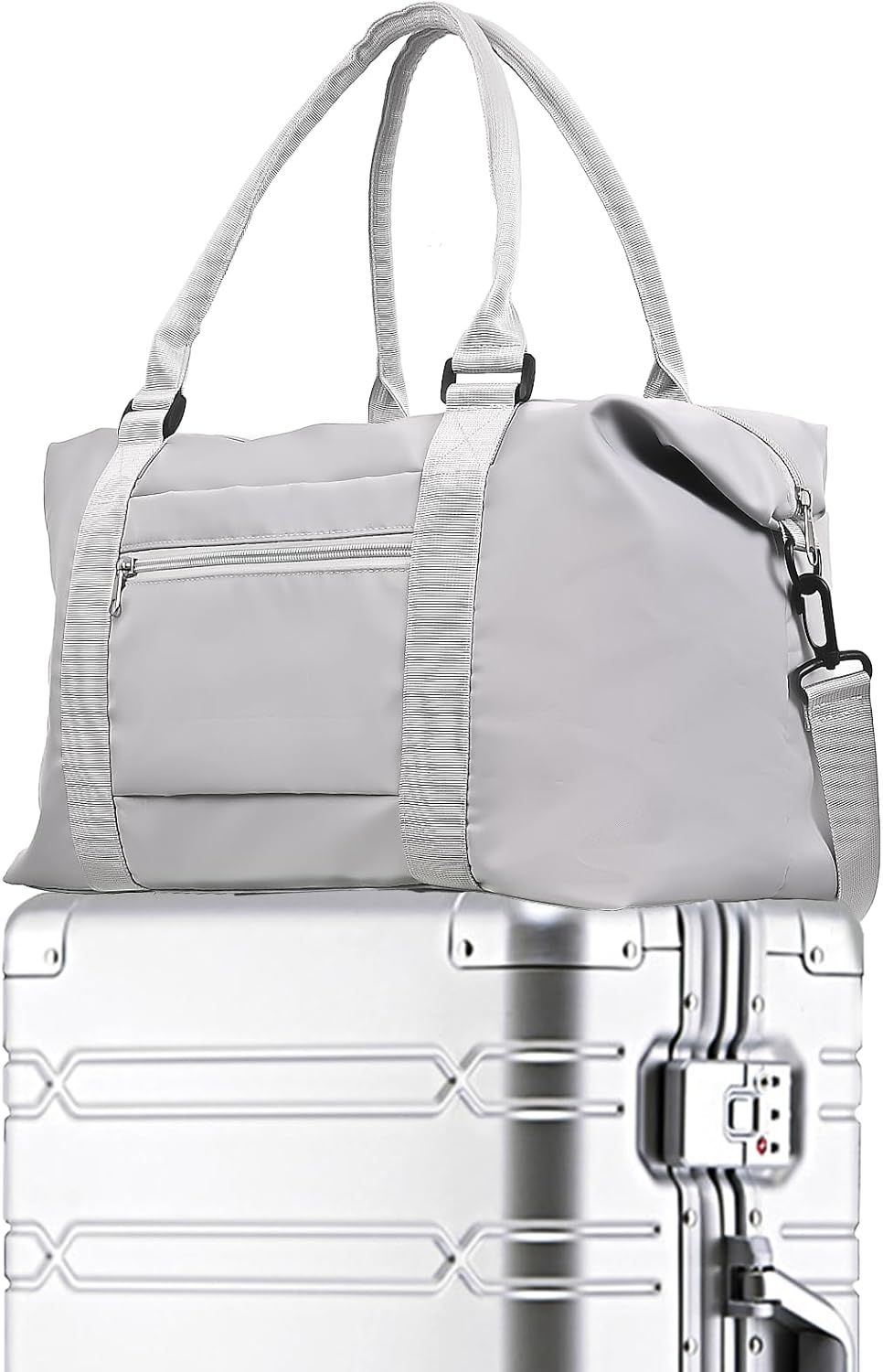 WEICHEN All Aluminum Magnesium 21 inch Carry On Luggage Airline Approved (Light Grey, 21 inch Carry on)