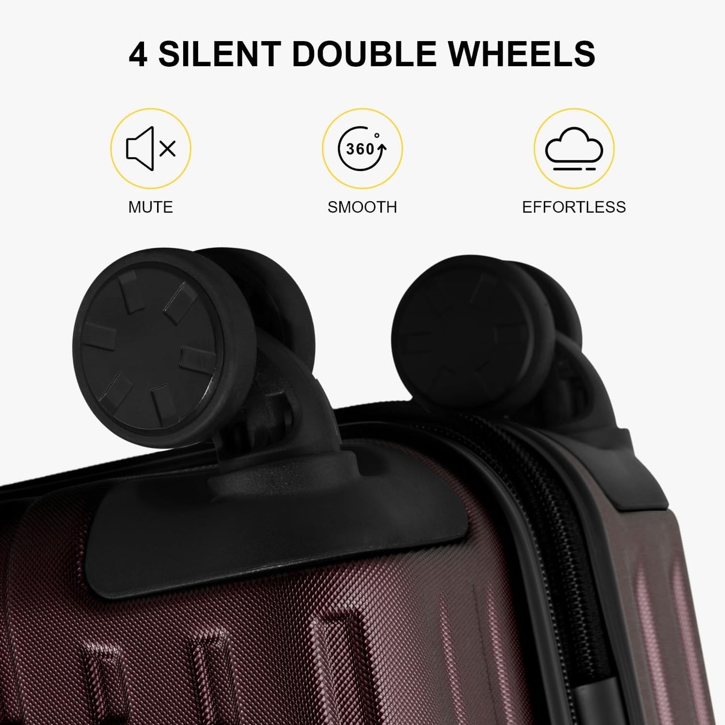 LEVEL8 Grace Carry on Luggage Airline Approved, 20 Inch Expandable Hardside Suitcases with wheels, Abs+Pc Harshell Spinner Luggages with Tsa Lock, Red