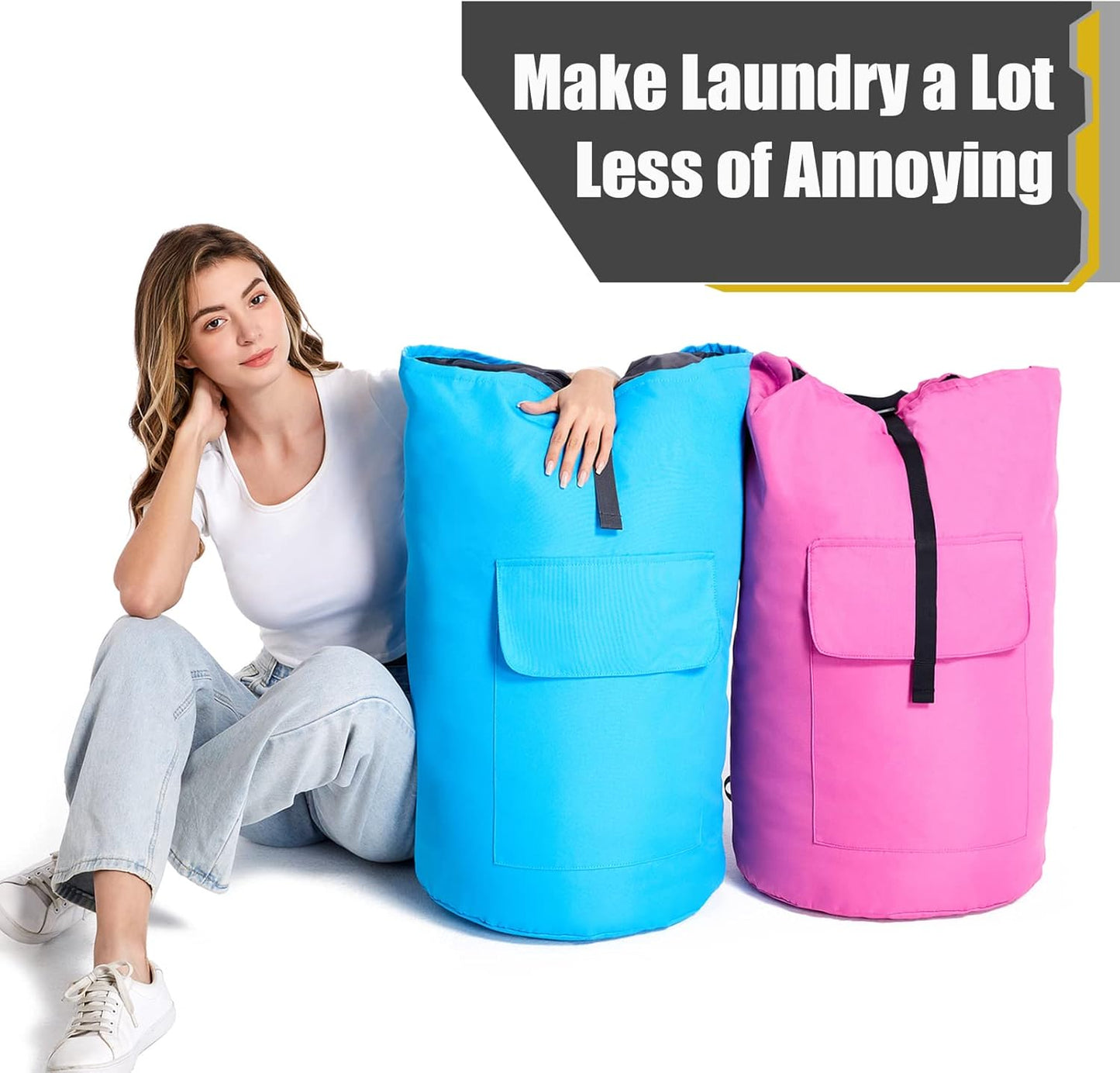 Laundry Bag 115L, College Dorm Room Essentials, Extra Large Laundry Bag with Straps, Heavy Duty Laundromat Bag, Large Laundry Backpack, Laundry Hamper Backpack for College, Dirty Clothes Bag for Dorm