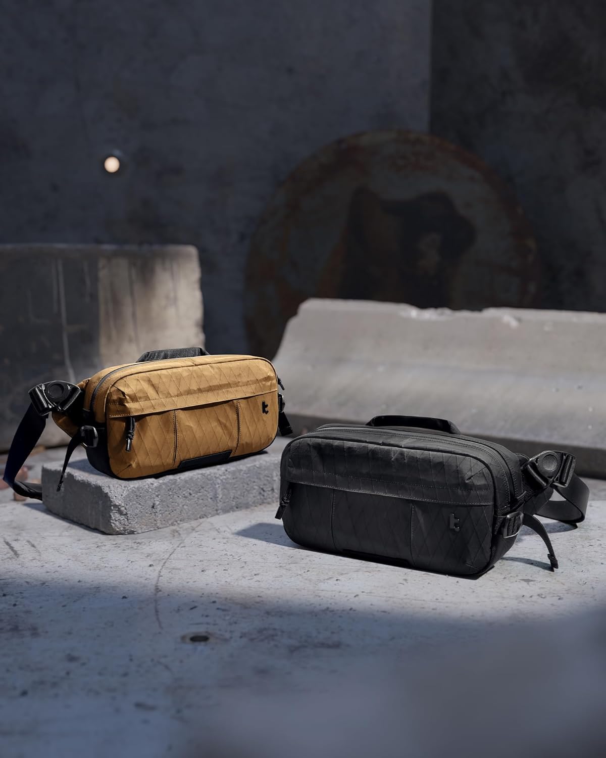 tomtoc 5.5L X-Pac Sling Bag for Nintendo Switch 2, Heavy Duty Crossbody Bag for Men, Water-resistant Carry Chest Daypack Travel Shoulder Pack for Steam Deck OLED, ROG Ally X, iPad mini, Tactical