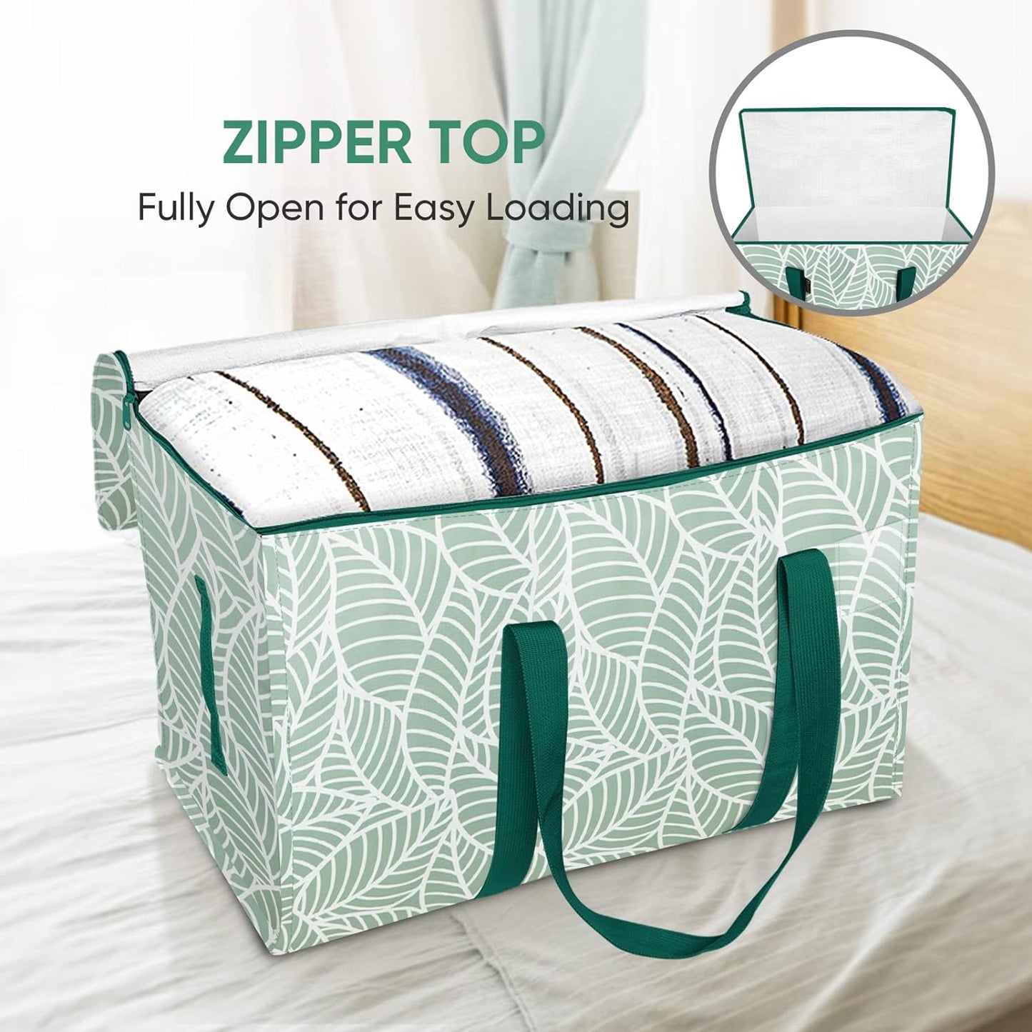 BALEINE 4-Pack Oversized Moving Bags with Reinforced Handles, Heavy-Duty Storage Tote for Clothes, Moving Supplies (Antique Folidage, 4-Pack)