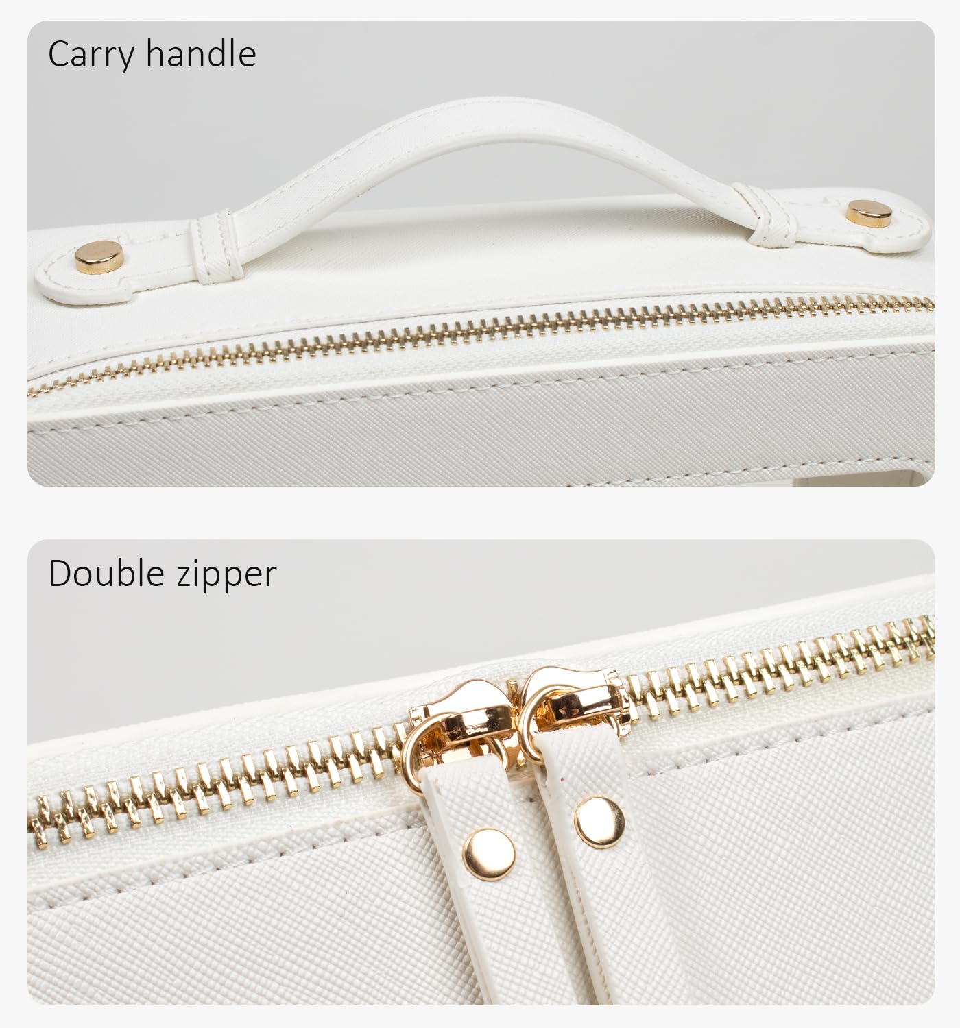 LETGO Clear Makeup Bags, TSA Approved Toiletry Bag with Zipper, Clear Makeup Organizer Large Fit Carry-on Travel Essentials,Clear Cosmetic Bags for Women Men (Large-White) (YunGoGo)