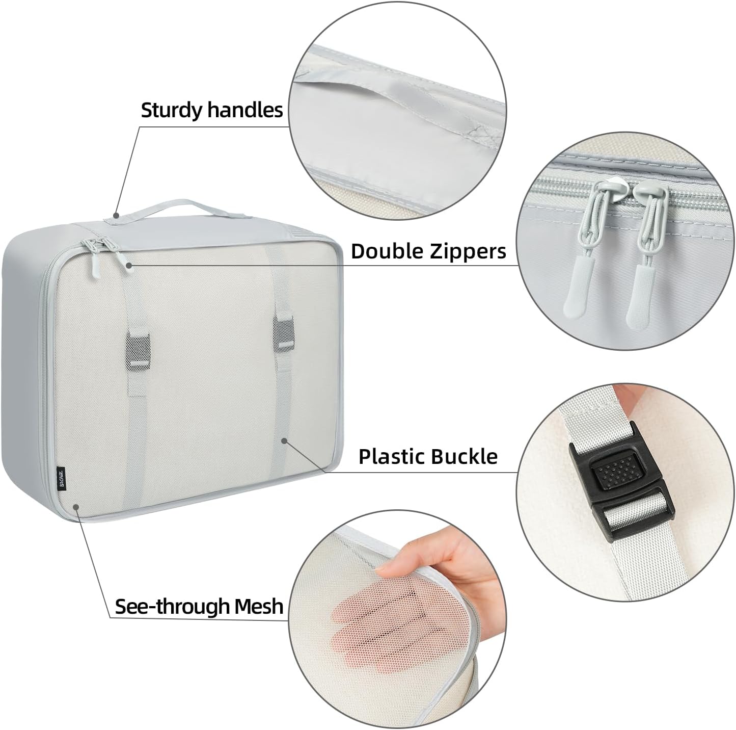 BAGAIL 6 Set/8 Set/10 Set Packing Cubes Various Sizes Packing Organizer for Travel Accessories Luggage Carry On Suitcase