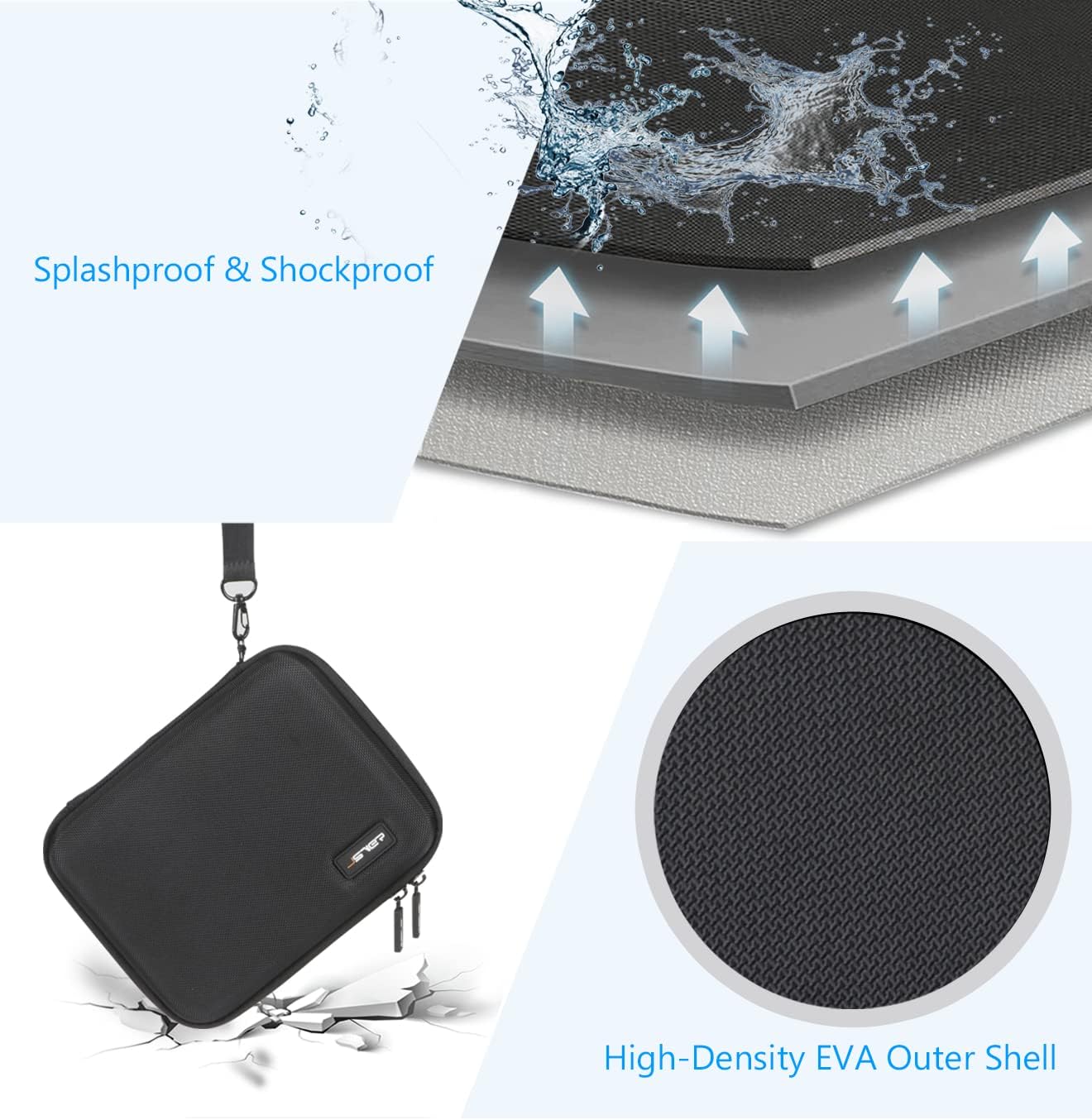 JSVER Hard Case for GoPro Cameras Carrying Case For Gopro Hero 13/12/11/10/9/8/7/AKASO EK7000/AKASO Brave 4 4K /Brave 7 LE/Brave 8/AKASO V50X /insta360 and Other Action Cameras