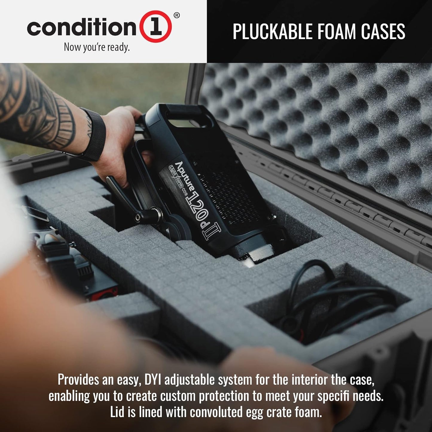 Condition 1 25" Large Heavy-Duty Protective Waterproof Hard Case Model 024, Portable Storage Box with Customizable Foam, Camera, Tool, Hunting, Made in USA, 24.27"x19.40"x13.57" Gun Metal Gray