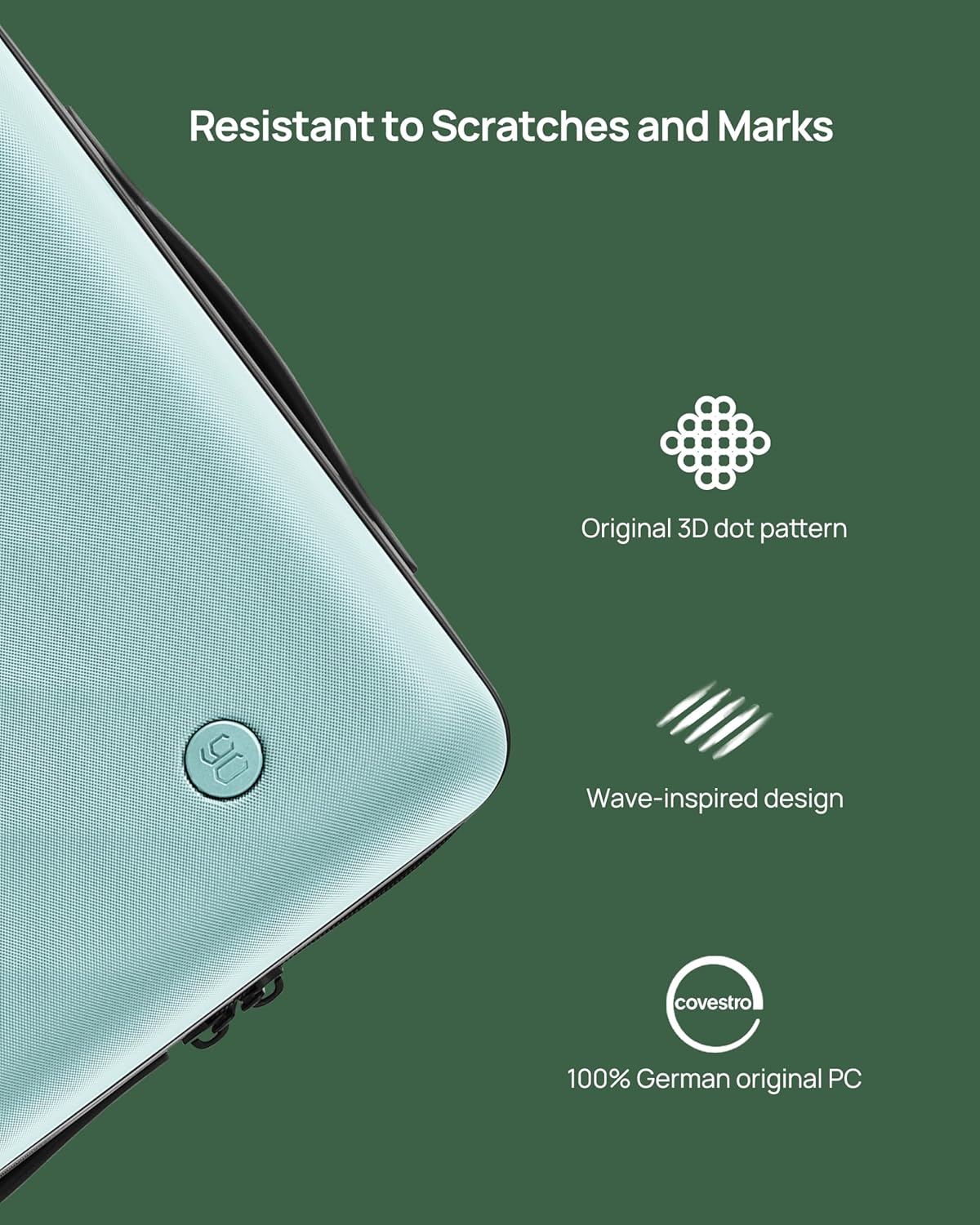 NINETYGO Trunk Luggage 26 Inch, Medium Checked Luggage with Double Spinner Wheels, Anti-Burst Zipper, Hard Case PC Suitcase, Lightweight Travel Luggage, TSA Approved (Crystal Green, Hudson)