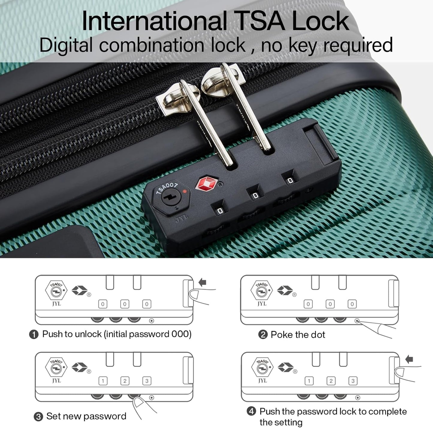 Hanke Expandable Hard Shell Luggage Sets 2 piece Carry on Luggage with Wheels Suitcases Lightweight Checked Travel Luggage Rolling Large Suitcase Travel Luggage Bag Woman Men 20/29 IN(Blackish Green)