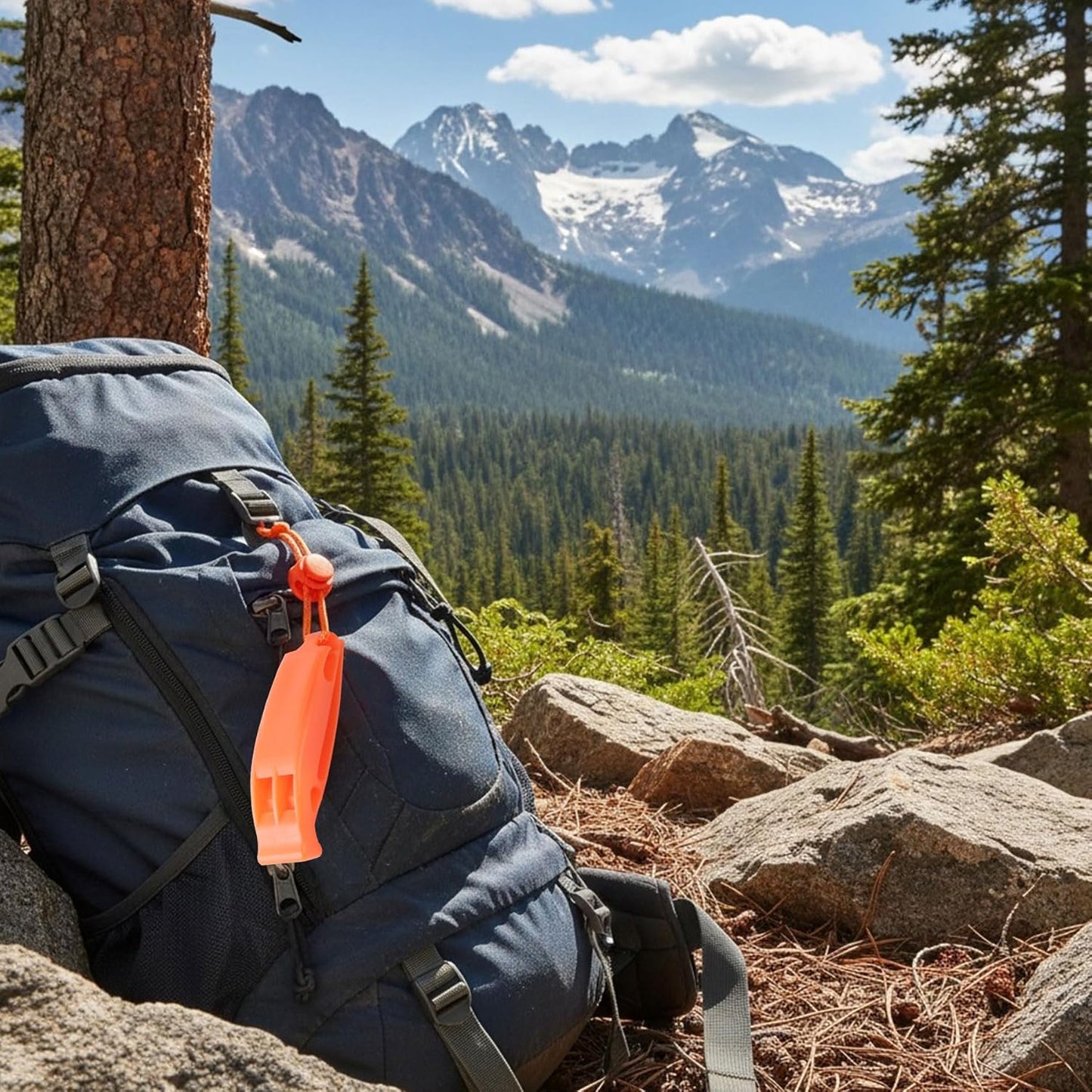 2-Pack Whistle Emergency Safety with Lanyards - High Decibel Survival Whistle for Life Jackets, Boating, Kayaking, Hiking, Hunting & Rescue
