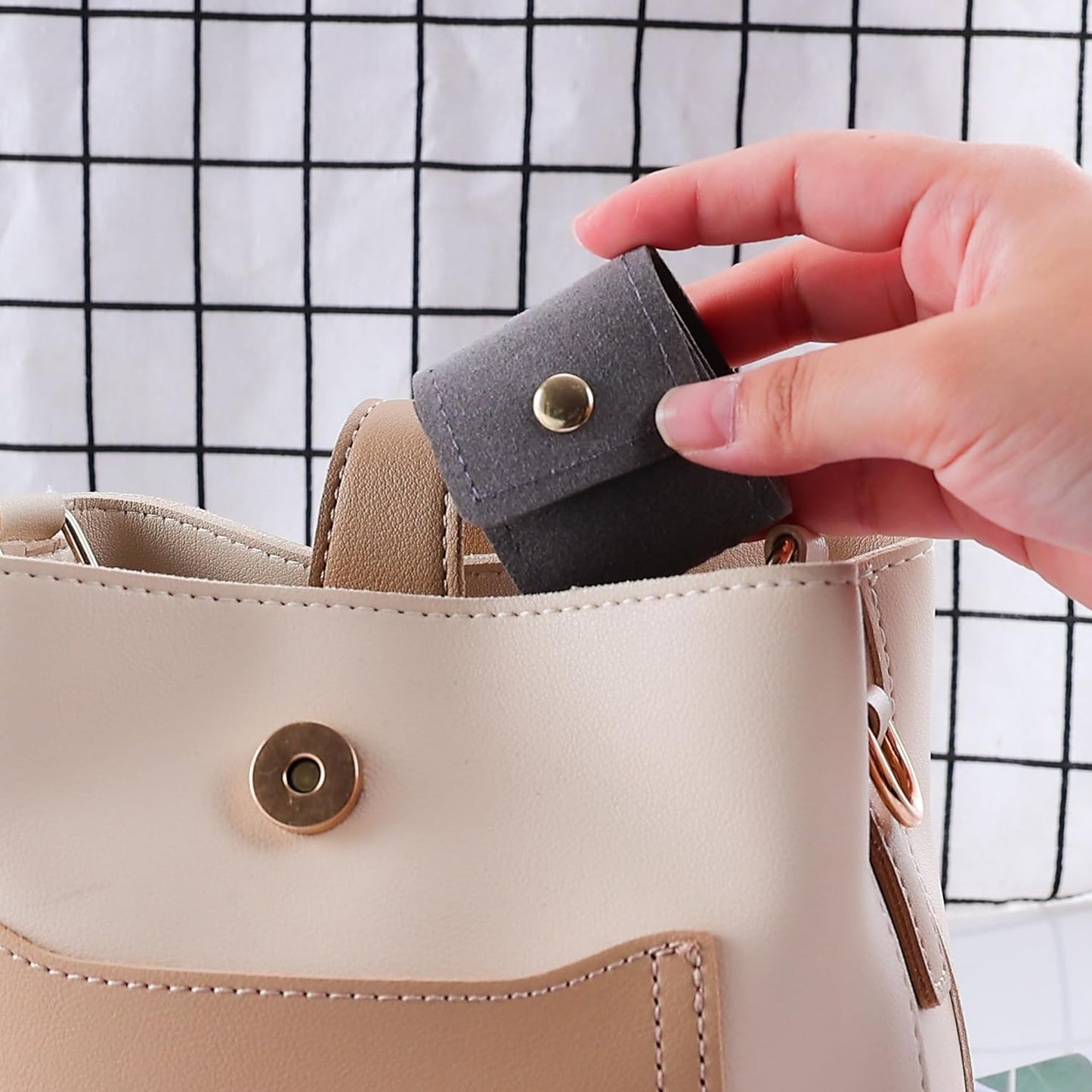 3 PCS Mini Travel Jewelry Organizer Bag - Tinycious Foldable Portable Case with Buckle, Auxiliary Jewelry Storage for Travel