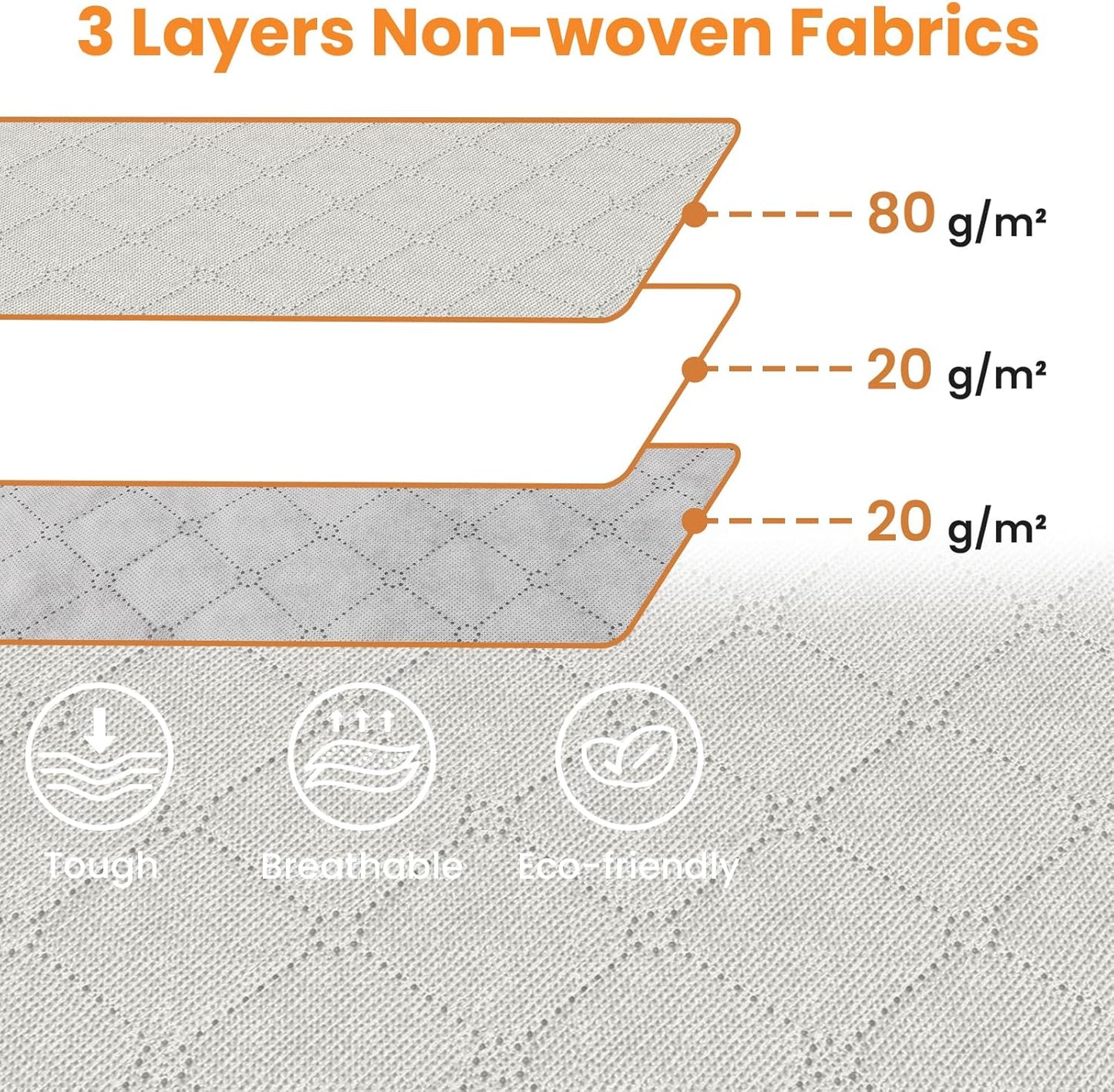 Fab totes 24 Gallons Clothes Storage, Foldable Thick Fabric Blanket Storage Bags, Containers for Organizing Bedroom, Closet, Clothing, Comforter, Organization with Handle (8 Pack,Ivory)