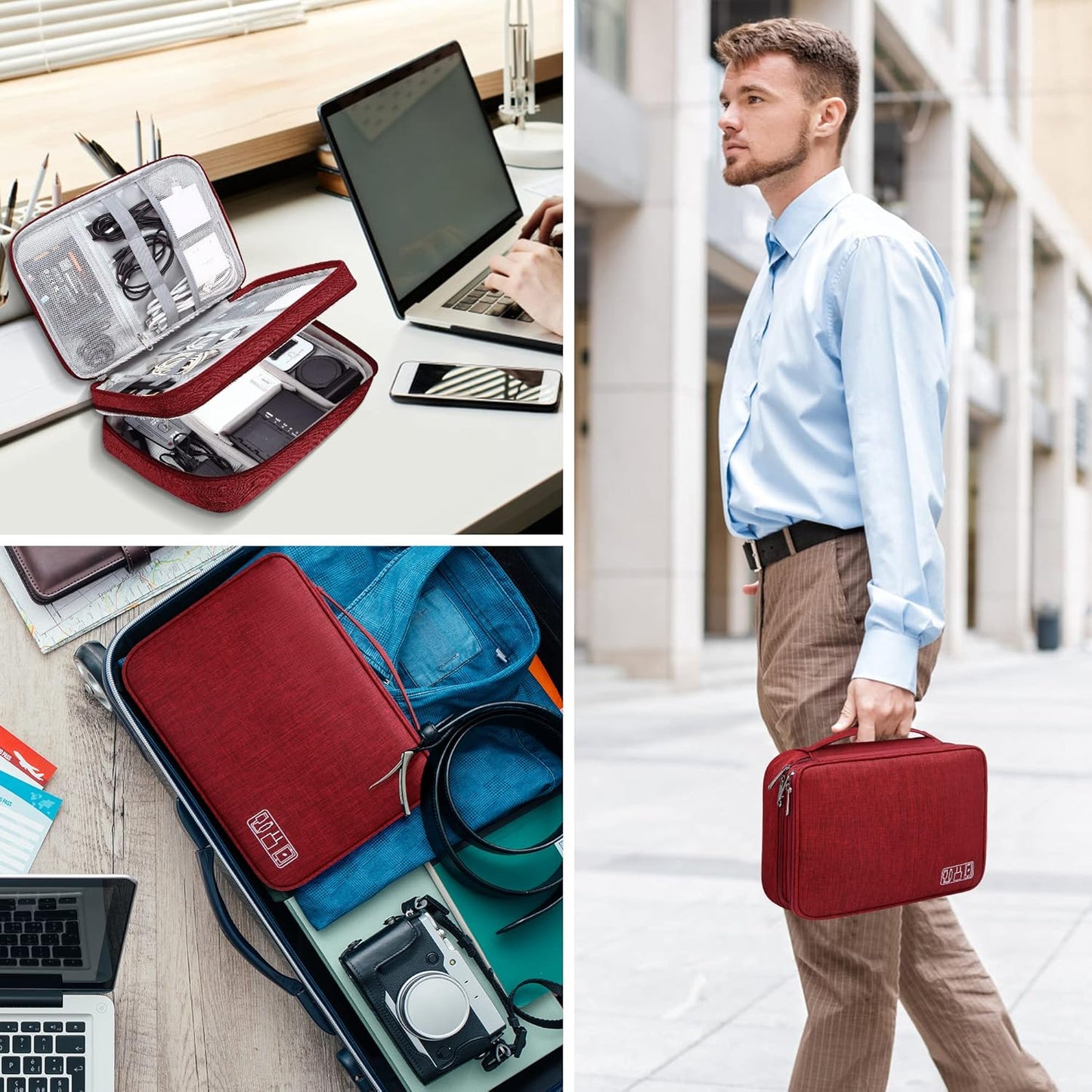 CILLA Electronics Organizer Travel, Travel Cord Organizer Case, Compact Electronics Accessories Bag for Cable, Cord, Charger, Phone