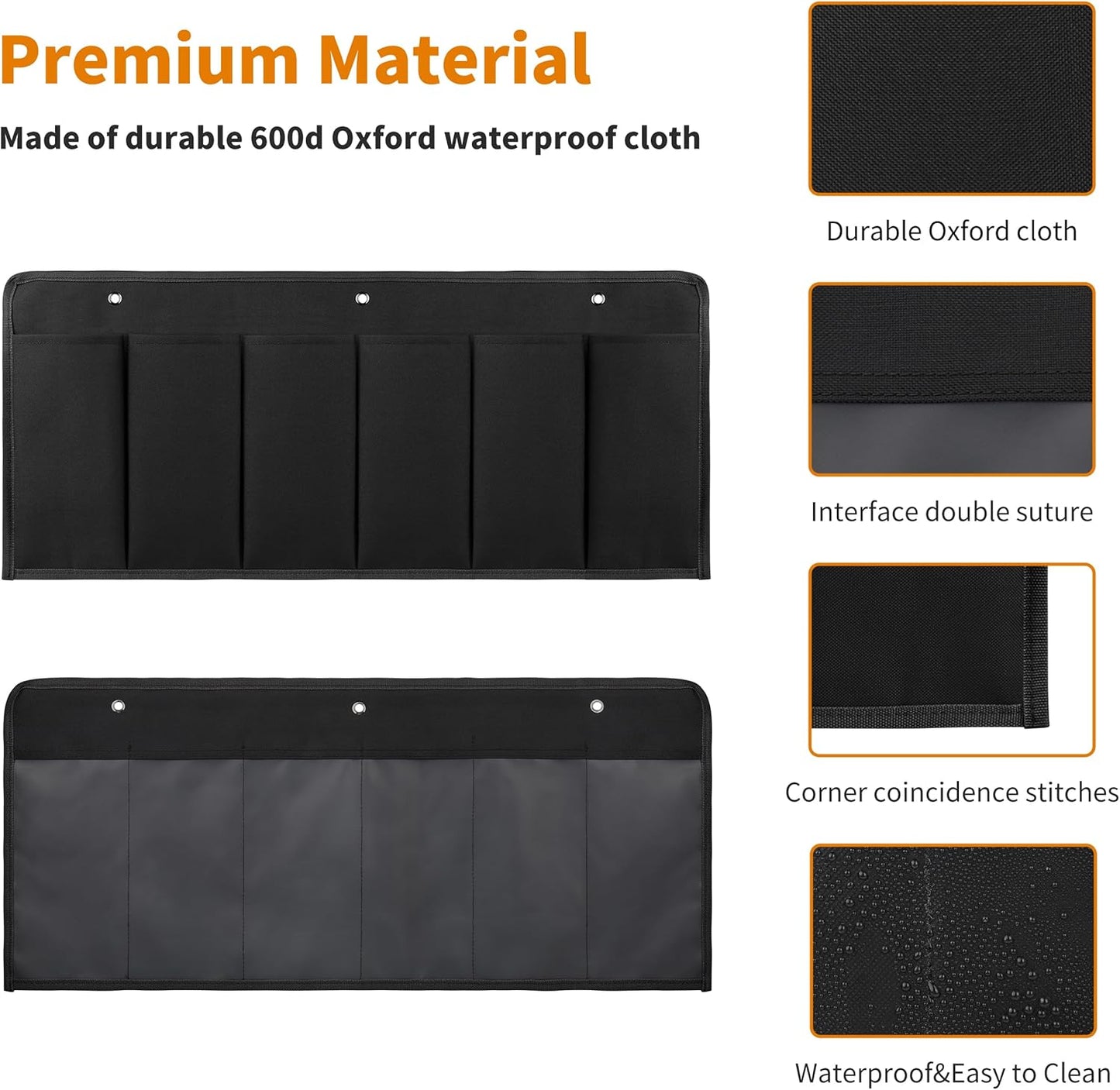 RV Shoe Pockets 6 Large Pockets Heavy Hanging Bedside Storage Organizer with Sturdy Hooks for Shoes, Toys and Tools