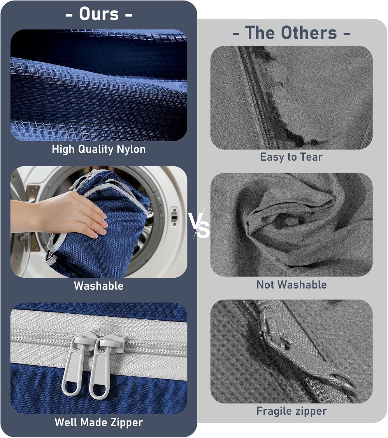 DIMJ Comforter Storage Bag - 100L Large Capacity Blanket Storage Compression Bags, Washable Space Saving Self Compression Organizer with Window Handles, Space Saver for Clothes, Bedding, Sheet