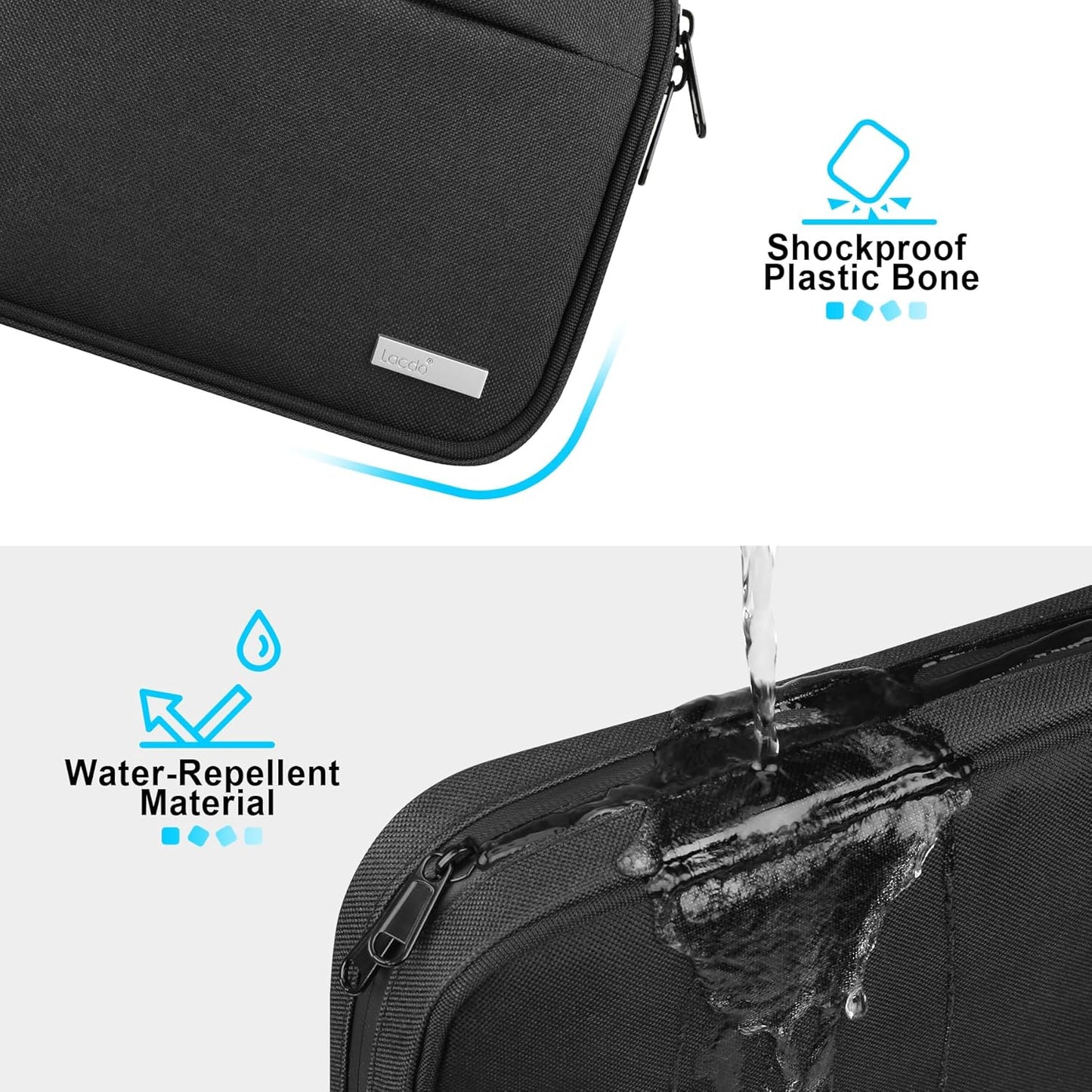 Lacdo Cord Organizer Travel, Cable Organizer Bag Case, Portable Electronics Organizer Travel Case, 6 Layer Large Capacity Charging Cords Storage organizer for Cables, SD Card, Travel Essentials, Black