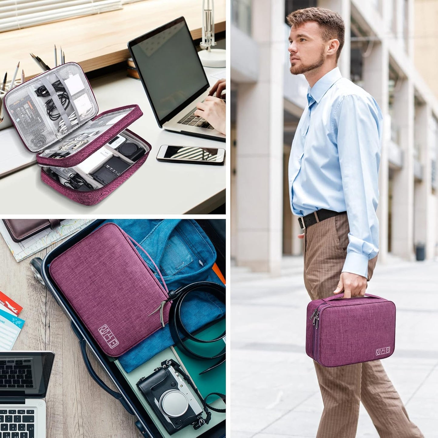 CILLA Electronics Organizer Travel, Travel Cord Organizer Case, Compact Electronics Accessories Bag for Cable, Cord, Charger, Phone